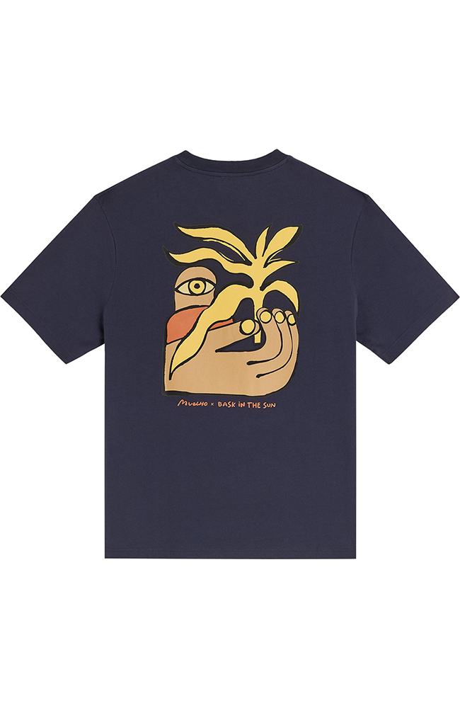 Bask in the Sun men vegan T-Shirt Plant Midnight Blue