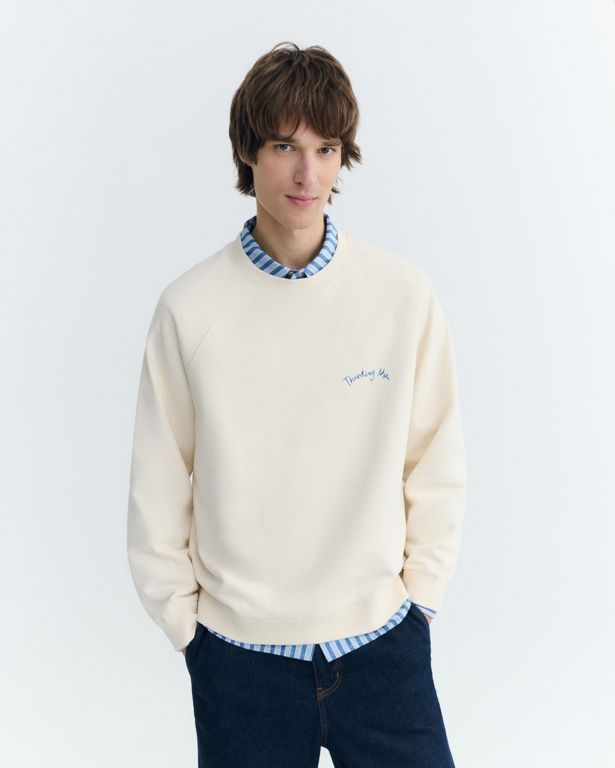 Thinking MU men vegan Sweatshirt Dori Pepe Patched Cream