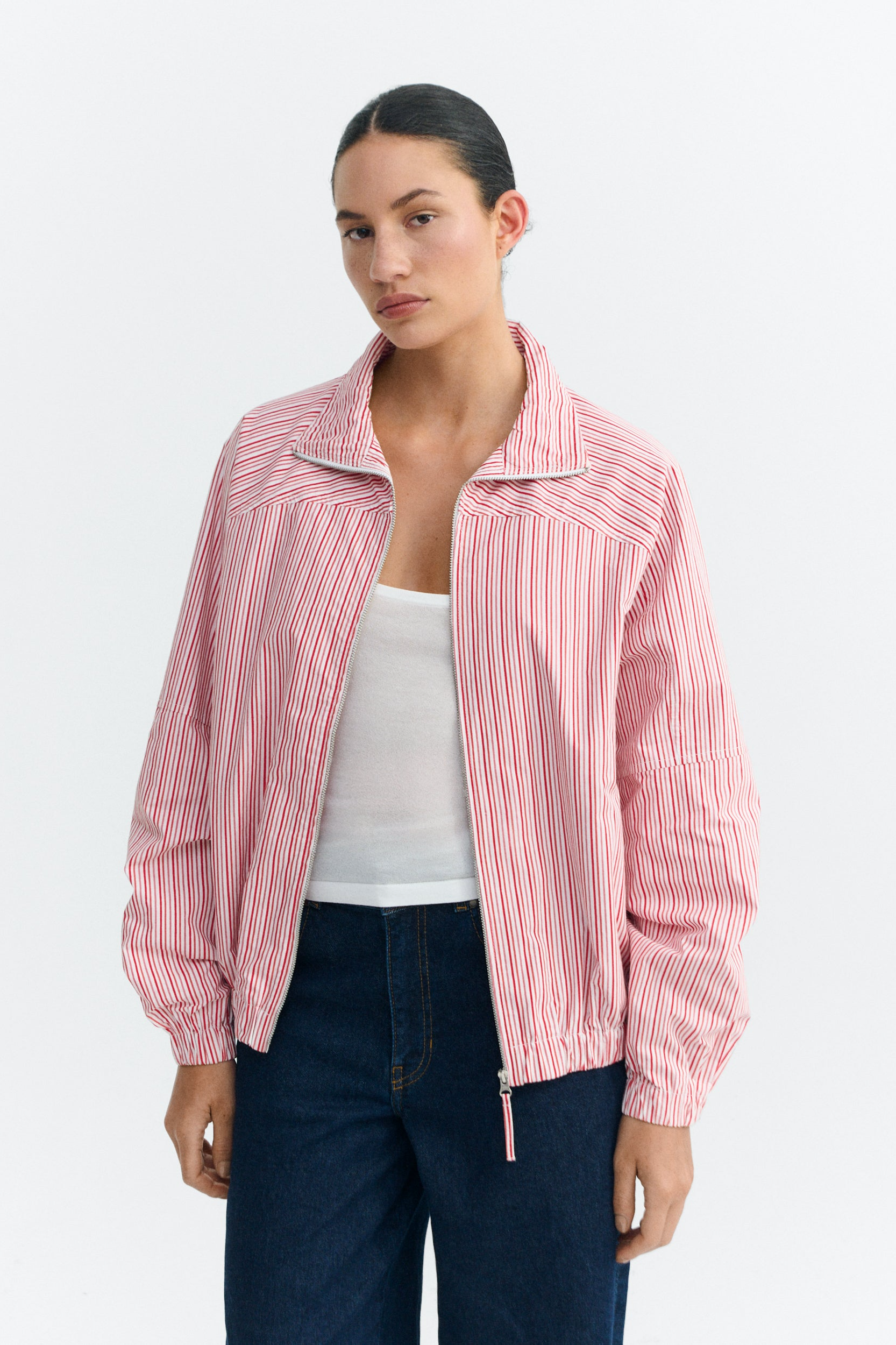 Image of Thinking MU dames vegan Bomberjack Monica Met Roze En Rode Strepen