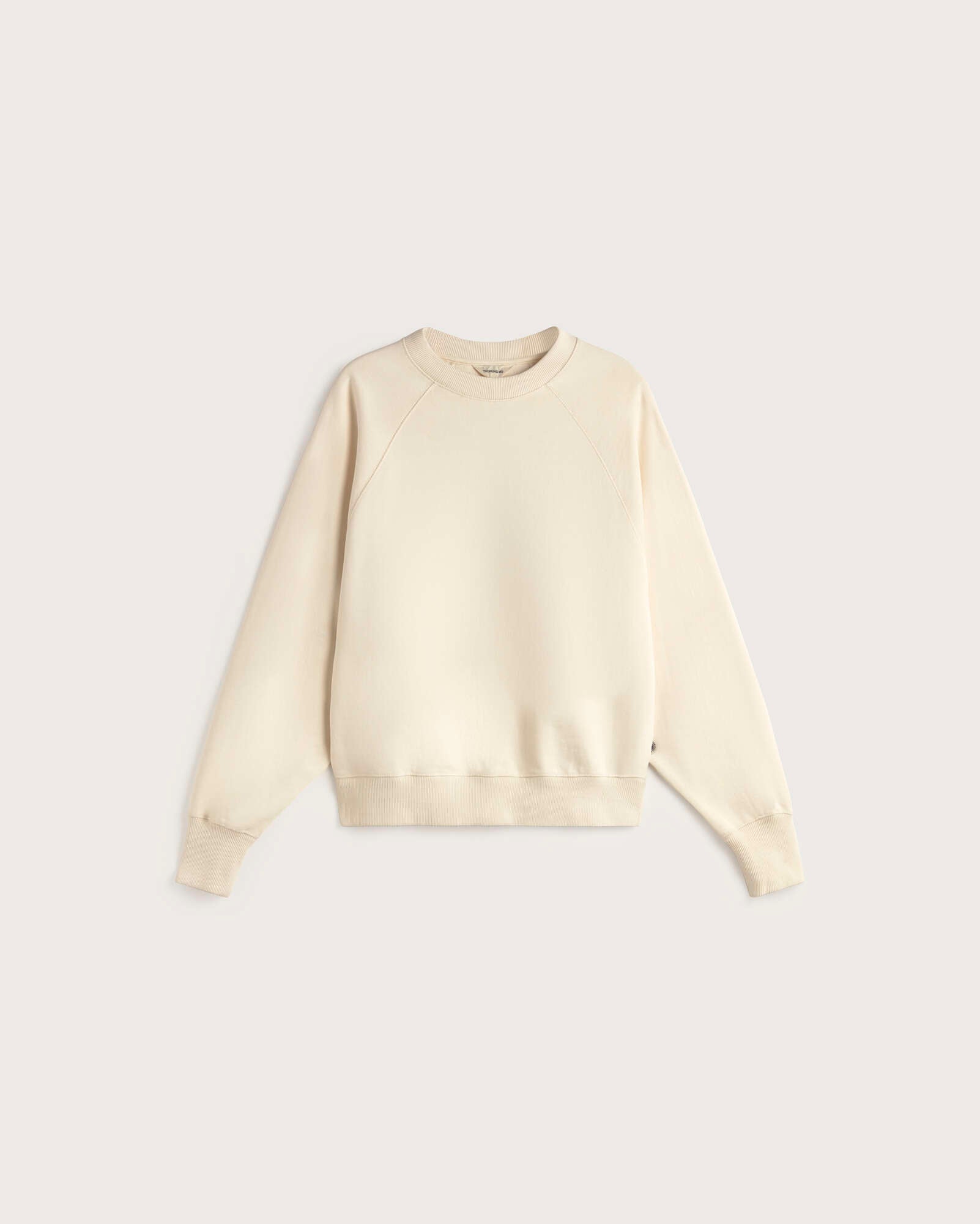 Thinking MU Sweatshirt Shell Bonnie Handbesticktes Ecru