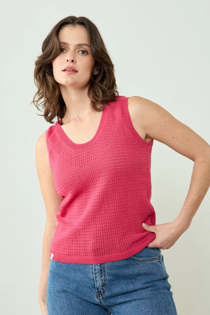 Clotsy Damen vegan Oberteil Arantxa Magenta