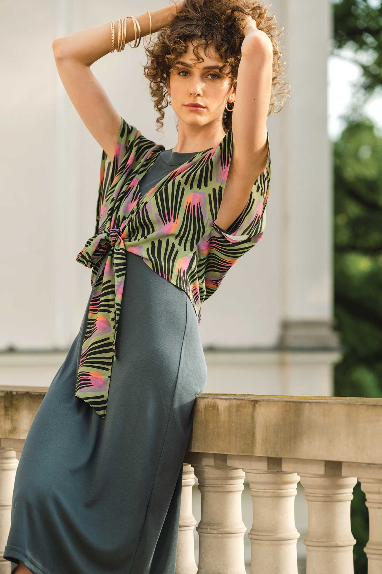 Image of WiDDA dames vegan Wrap Top Dash Multicolor