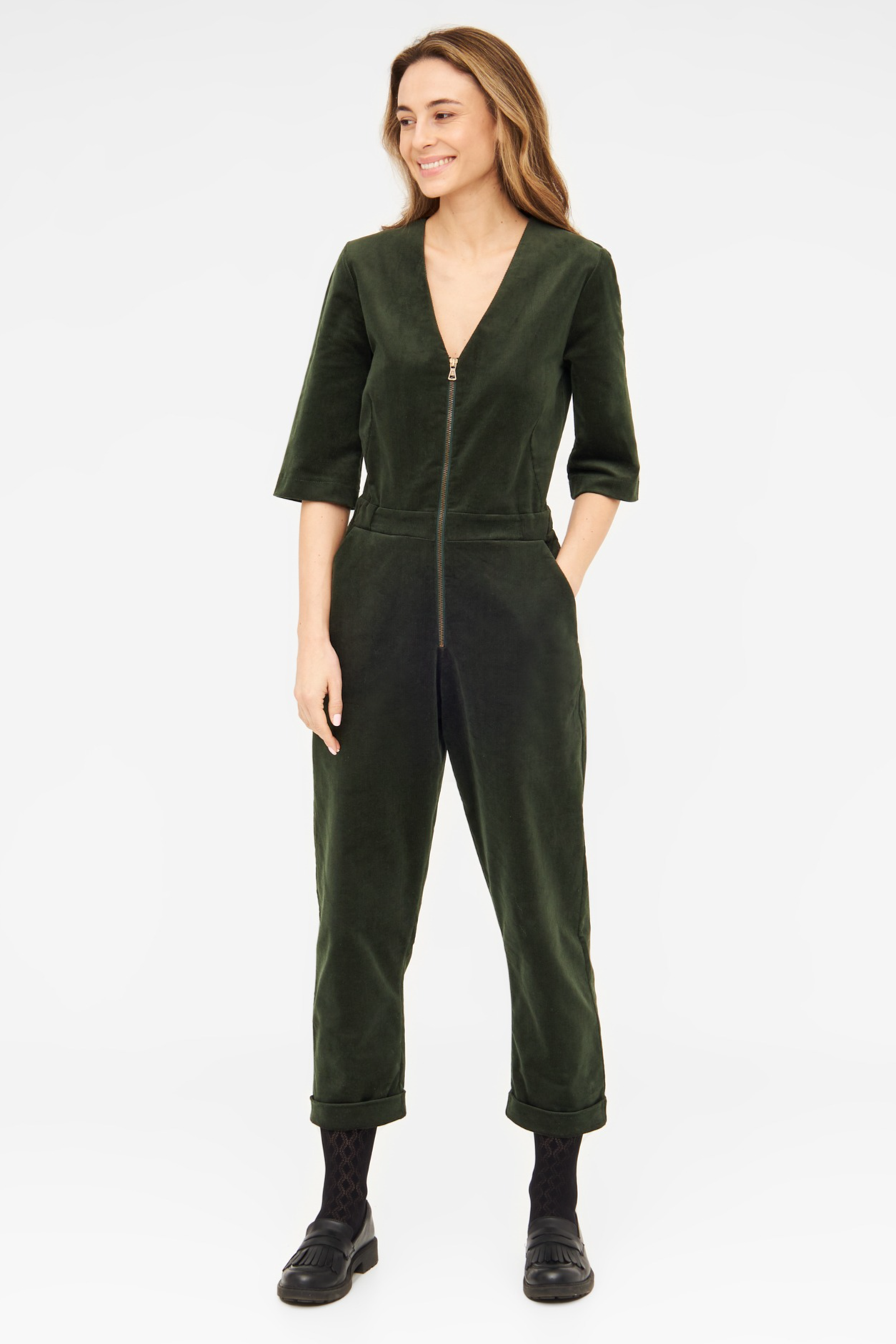Image of WiDDA dames vegan Jumpsuit Kris Donkergroen