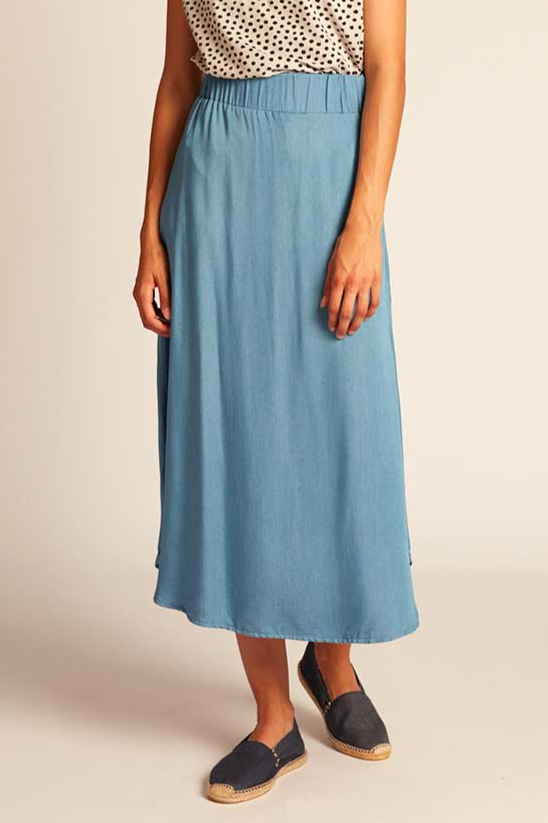 Image of WiDDA dames vegan Rok Julip Lichtblauw