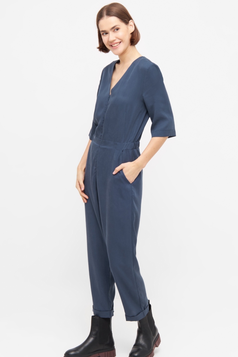 WiDDA Damen vegan Jumpsuit Jill Smoke Blue