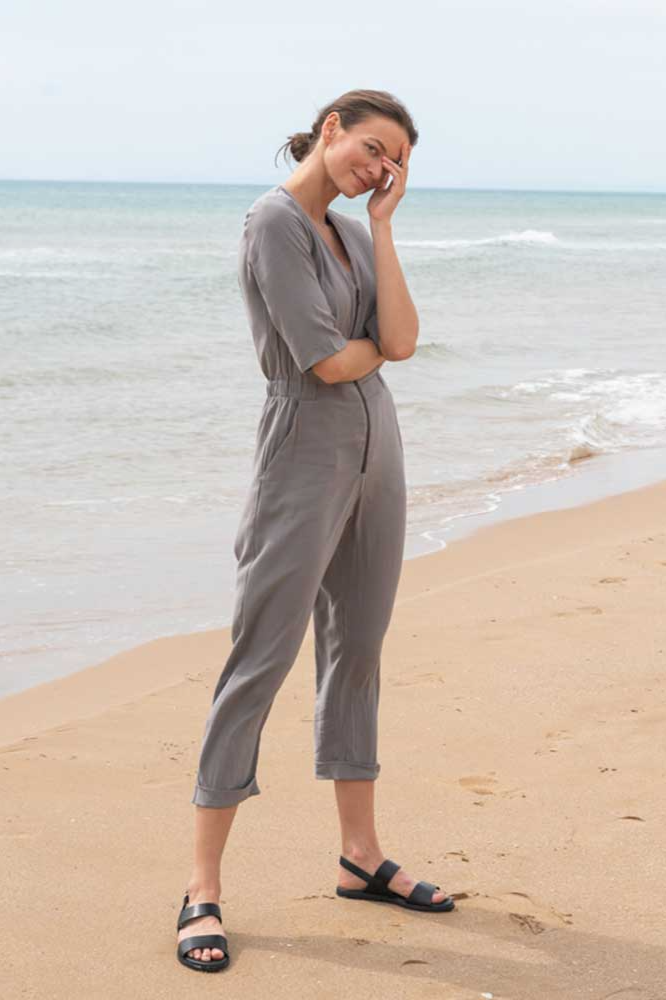 Image of WiDDA dames vegan Jumpsuit Jill Lichtgrijs