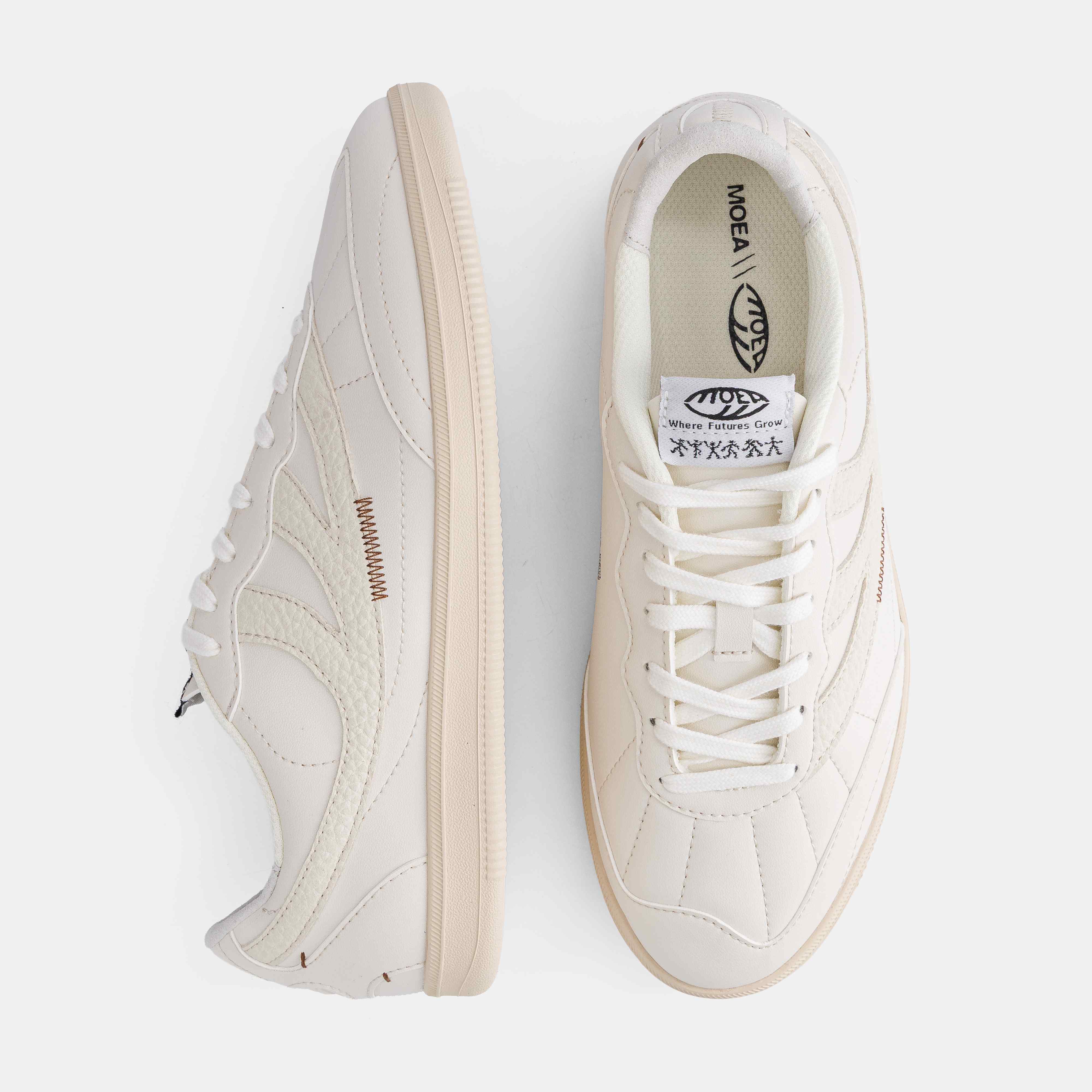 MoEa men vegan Sneakers Flow Off White Mushroom