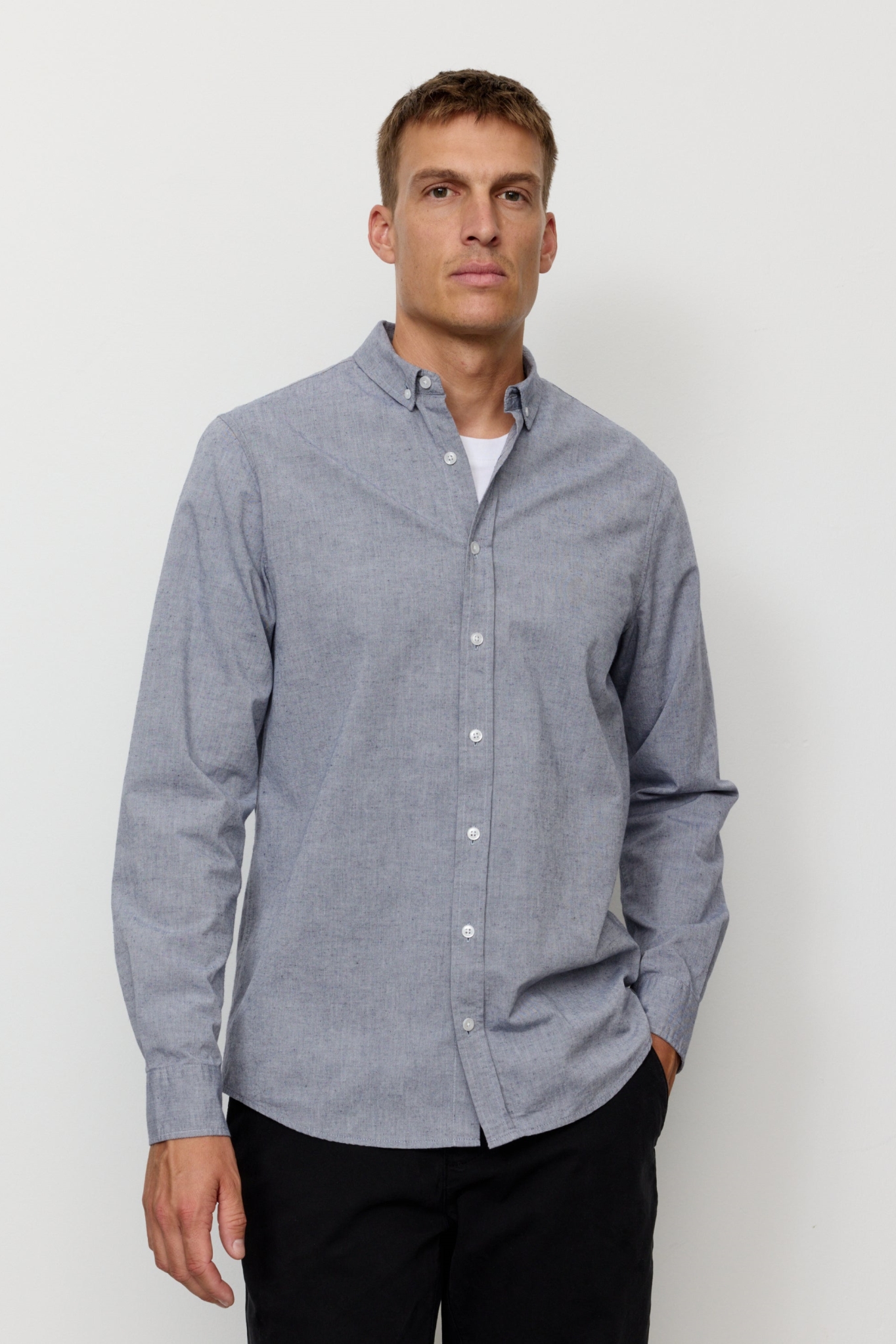 Recolution Herren vegan Hemd Mais Blau