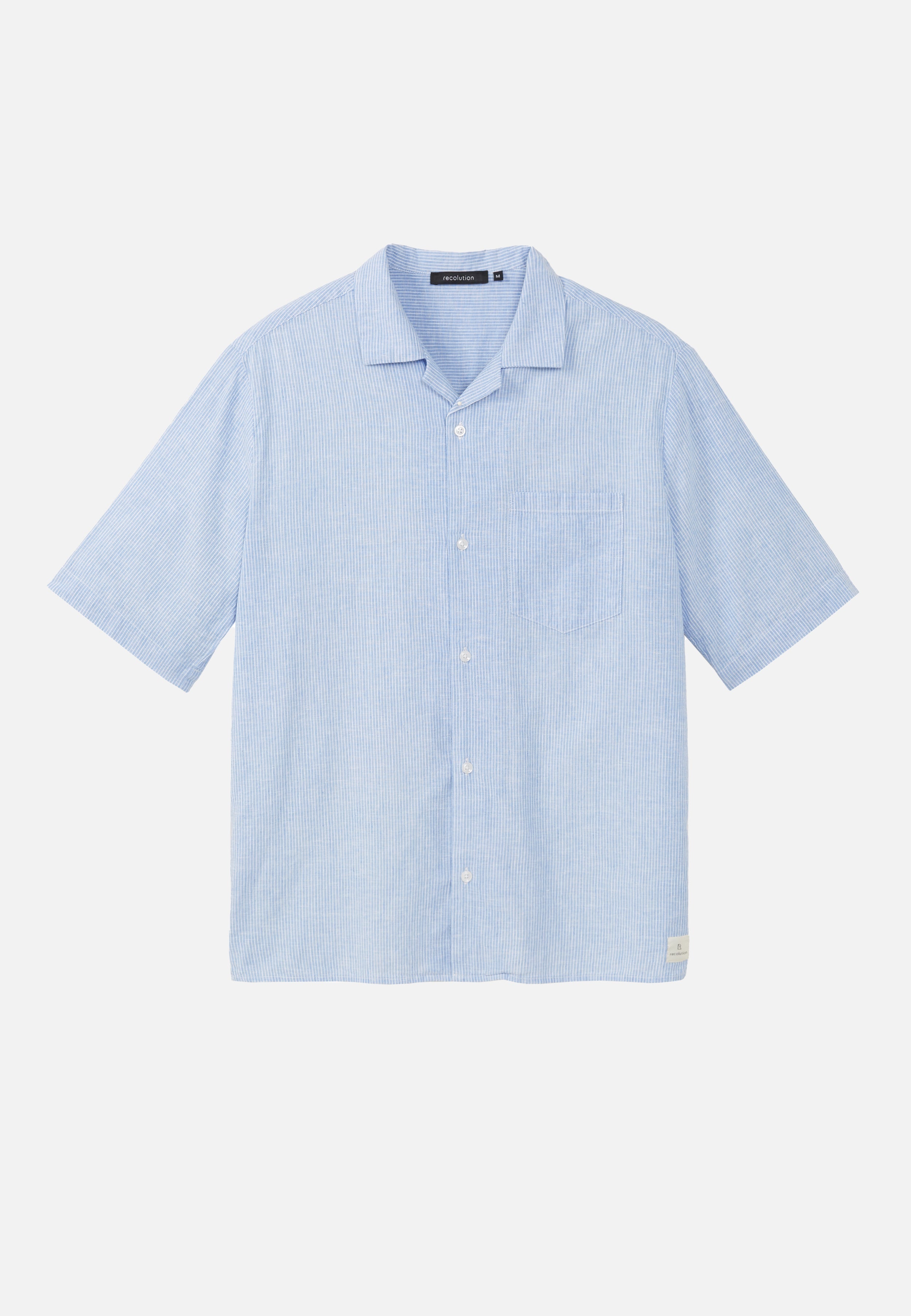 Recolution men vegan Shirt Cashew Stripes Blue