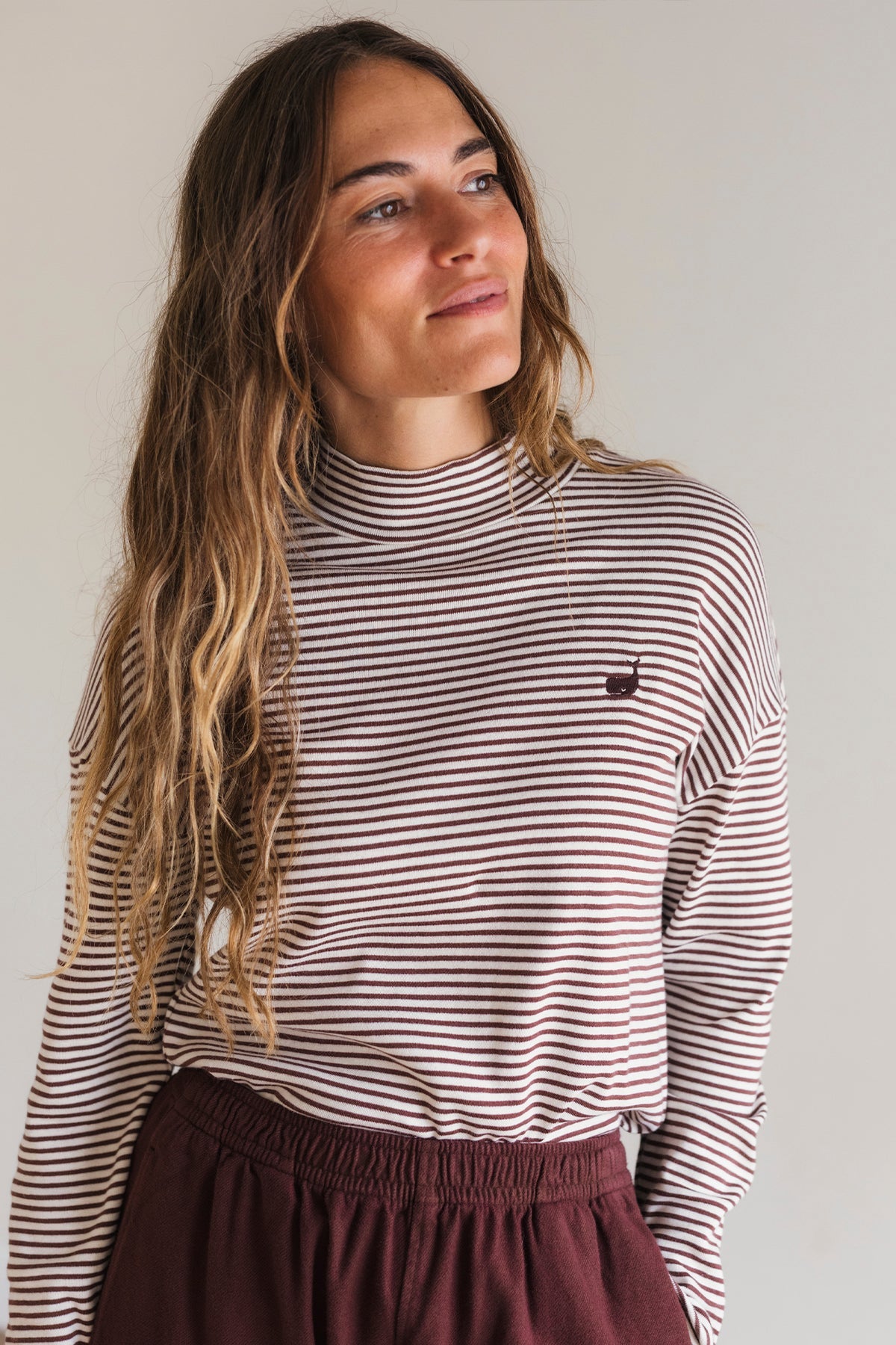 TWOTHIRDS Damen vegan Top Corcovado Russet Stripes