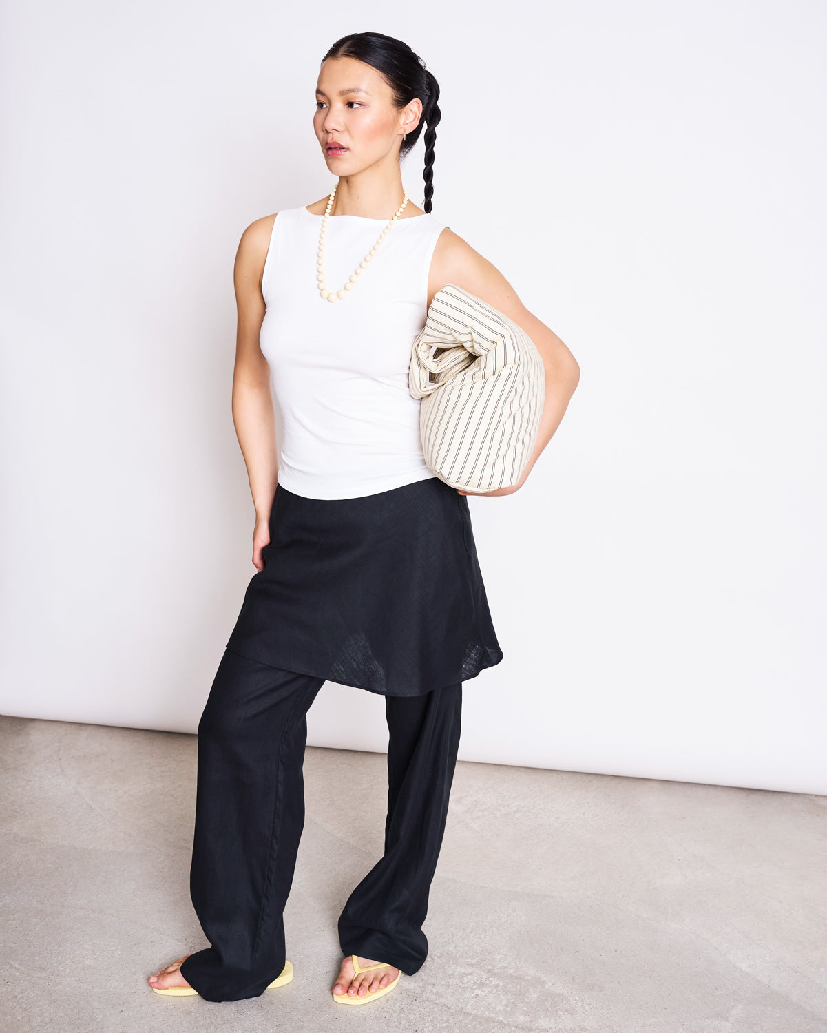 JAN 'N JUNE womens vegan Top Boat Neck Felis White