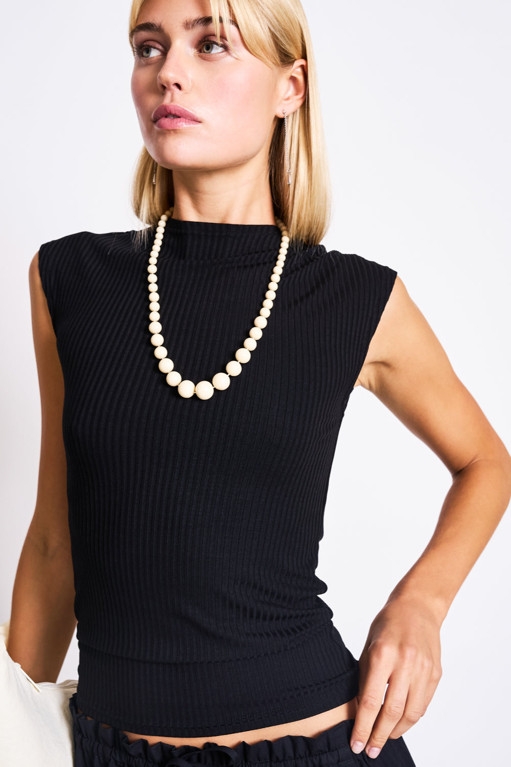 JAN 'N JUNE Damen vegan T-Shirt Rippe Apis Schwarz