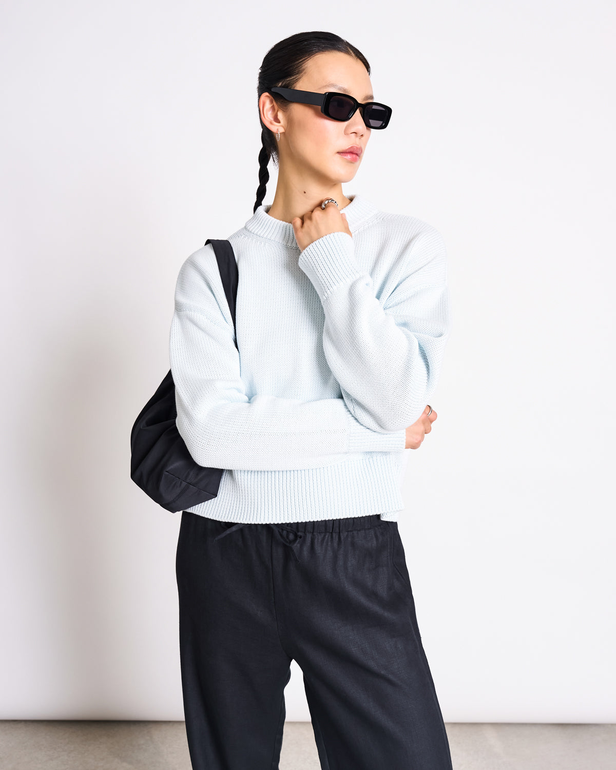 JAN 'N JUNE womens vegan Jumper Yagmur Ice Blue