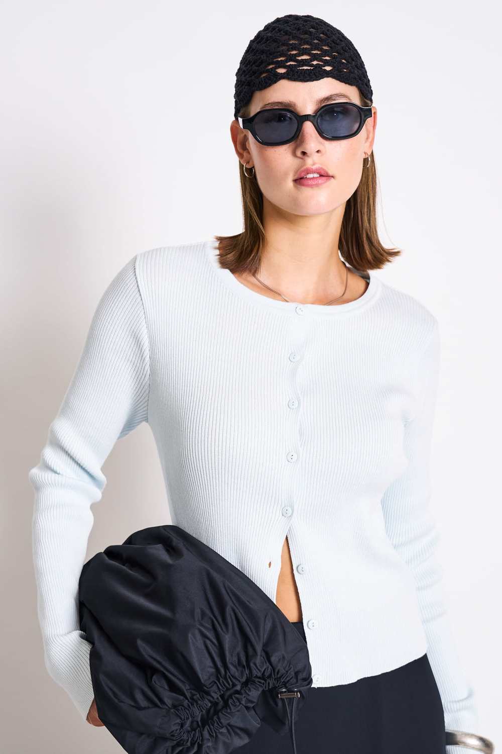 JAN 'N JUNE Damen vegan Strickjacke Glimt Eisblau