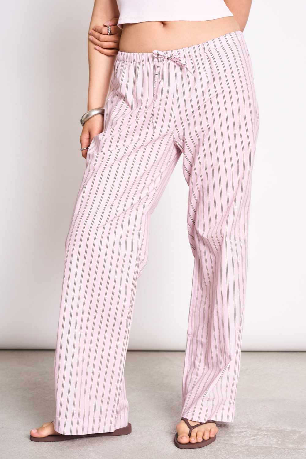 JAN 'N JUNE Damen vegan Hose Cetos Light Orchid Gestreift