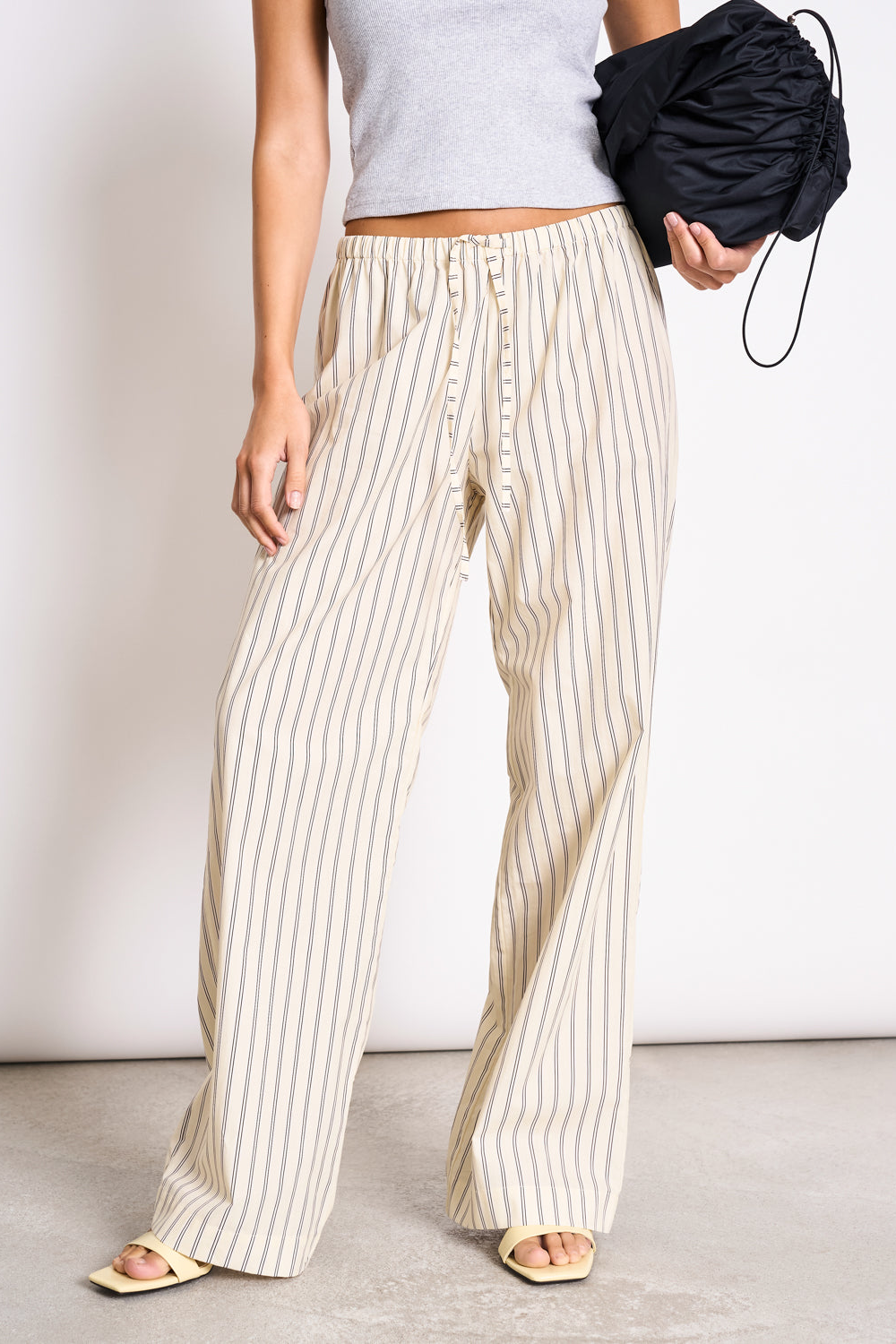 Image of JAN 'N JUNE dames vegan Cetos Broek Met Crèmekleurige Strepen