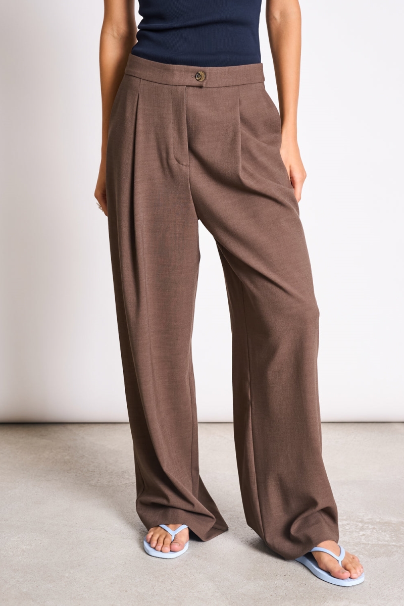 JAN 'N JUNE Damen vegan Hose Pleated Wide Niva Clay