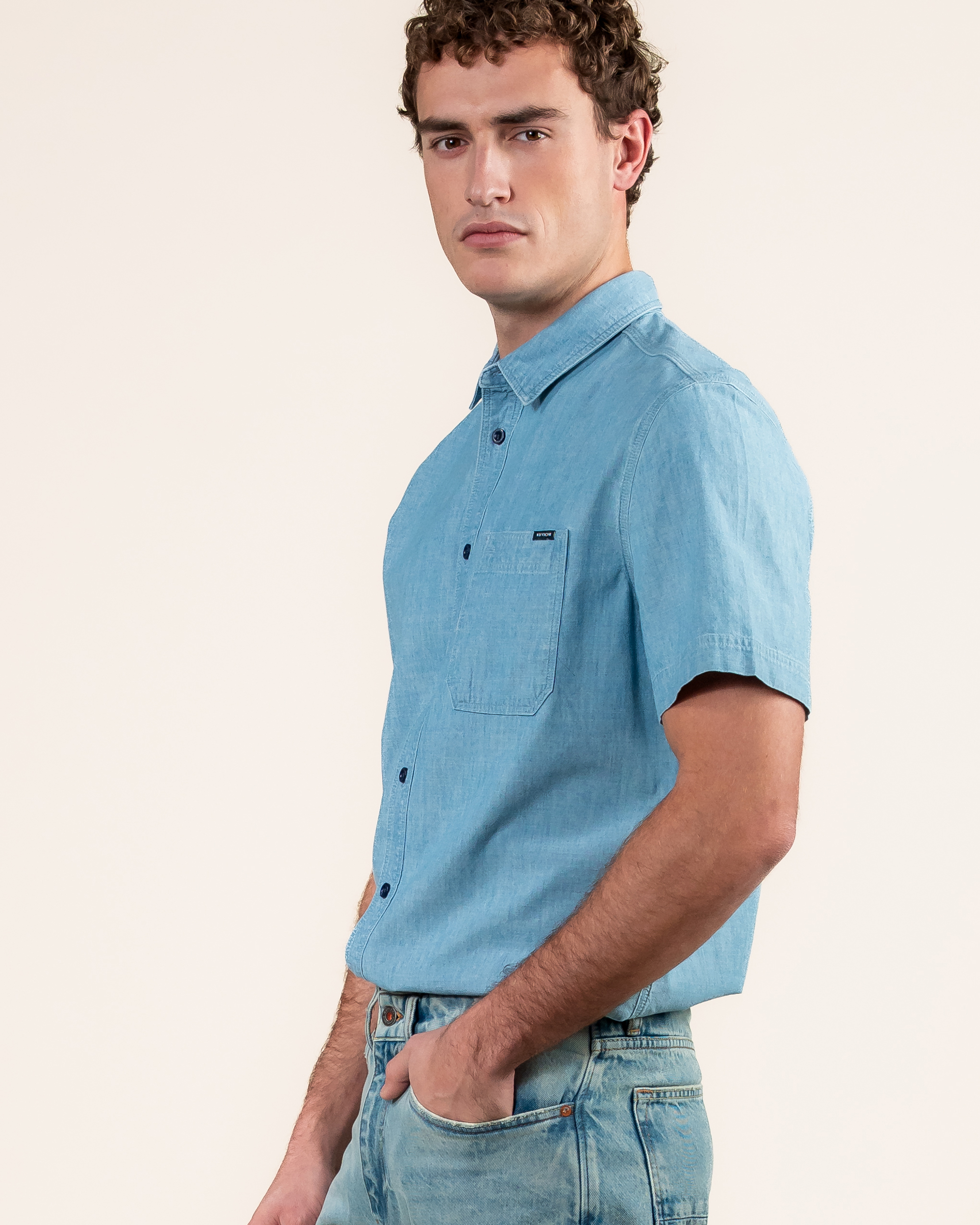 Kuyichi men vegan Shirt Nolan Blue