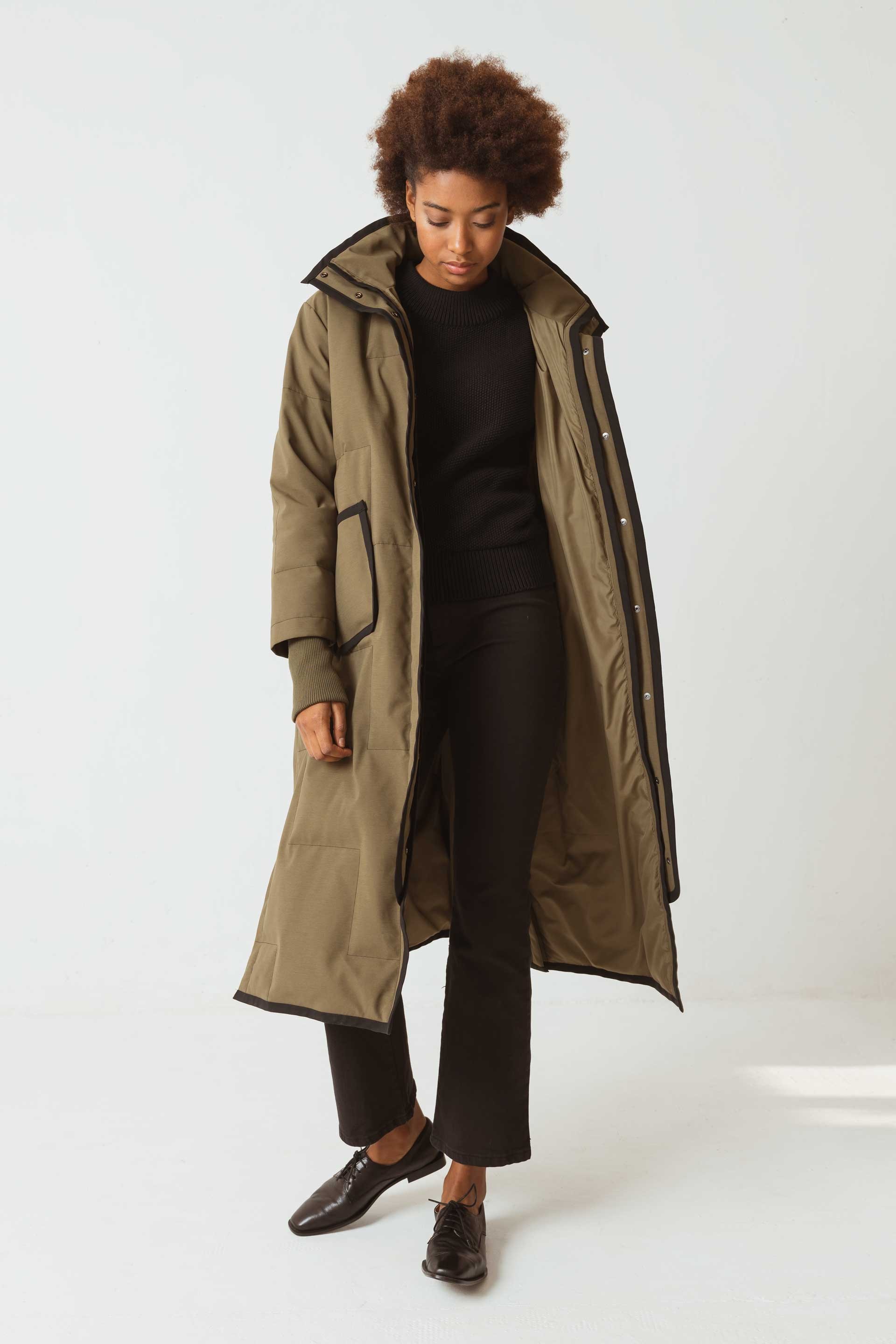 SKFK womens vegan Coat Beltzane Green