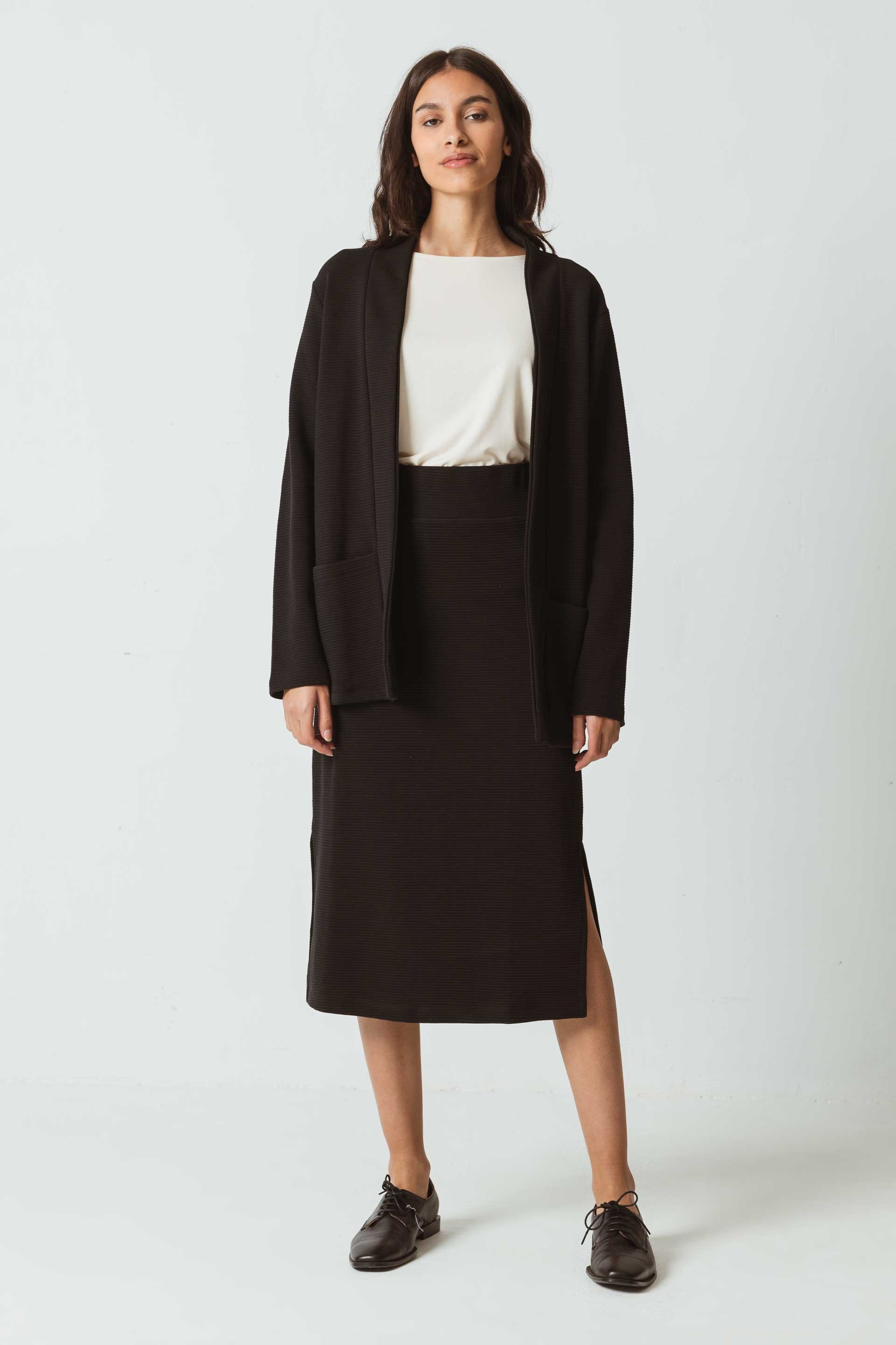 SKFK womens vegan Cardigan Leundia Dark Gray
