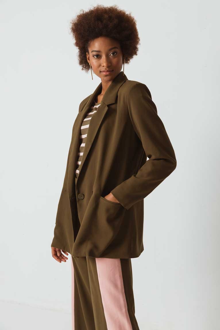 SKFK womens vegan Blazer Atxa Khaki