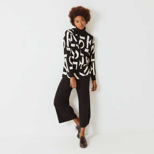 SKFK womens vegan Sweater Isetza Black White