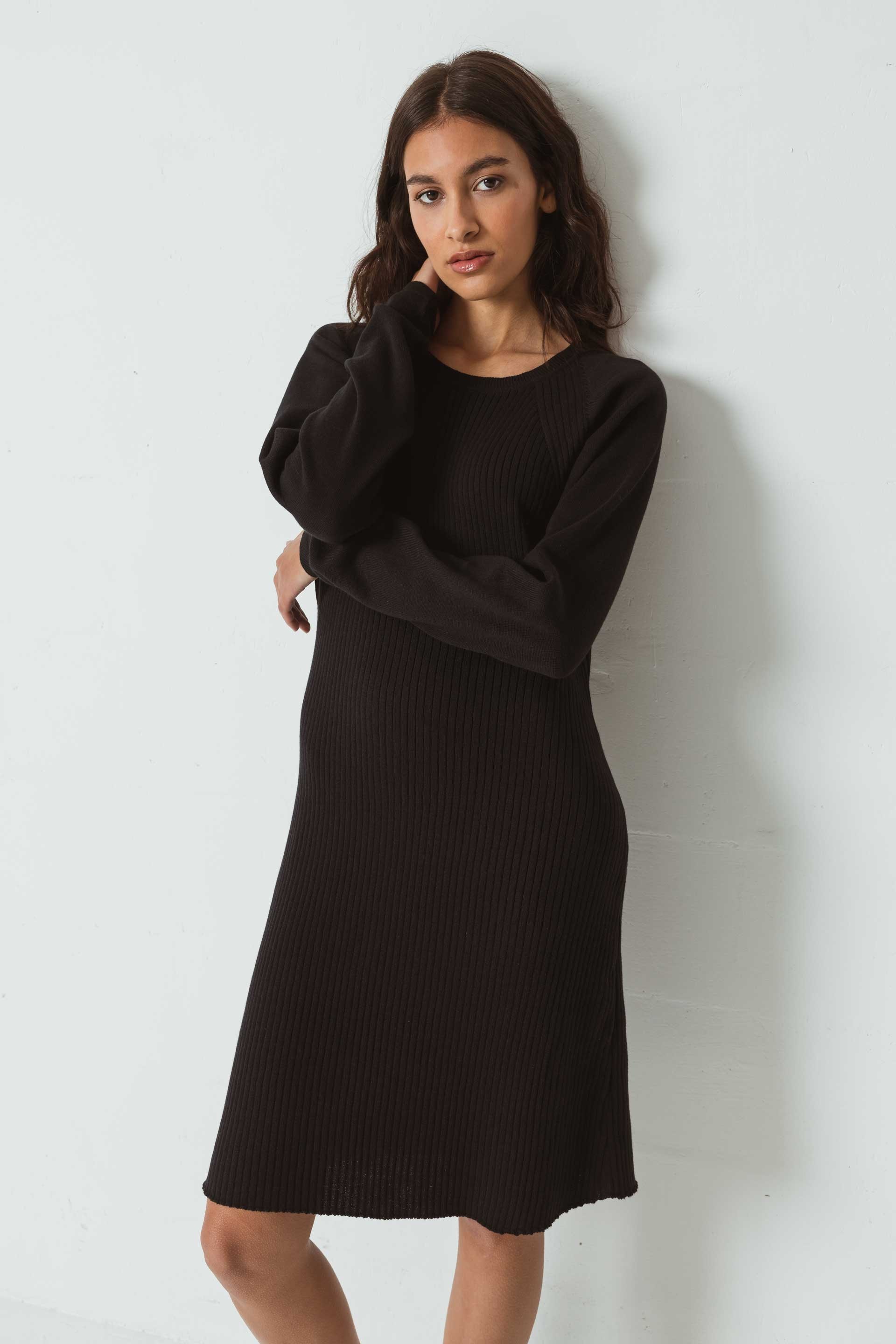 SKFK Damen vegan Kleid Rosane Schwarz