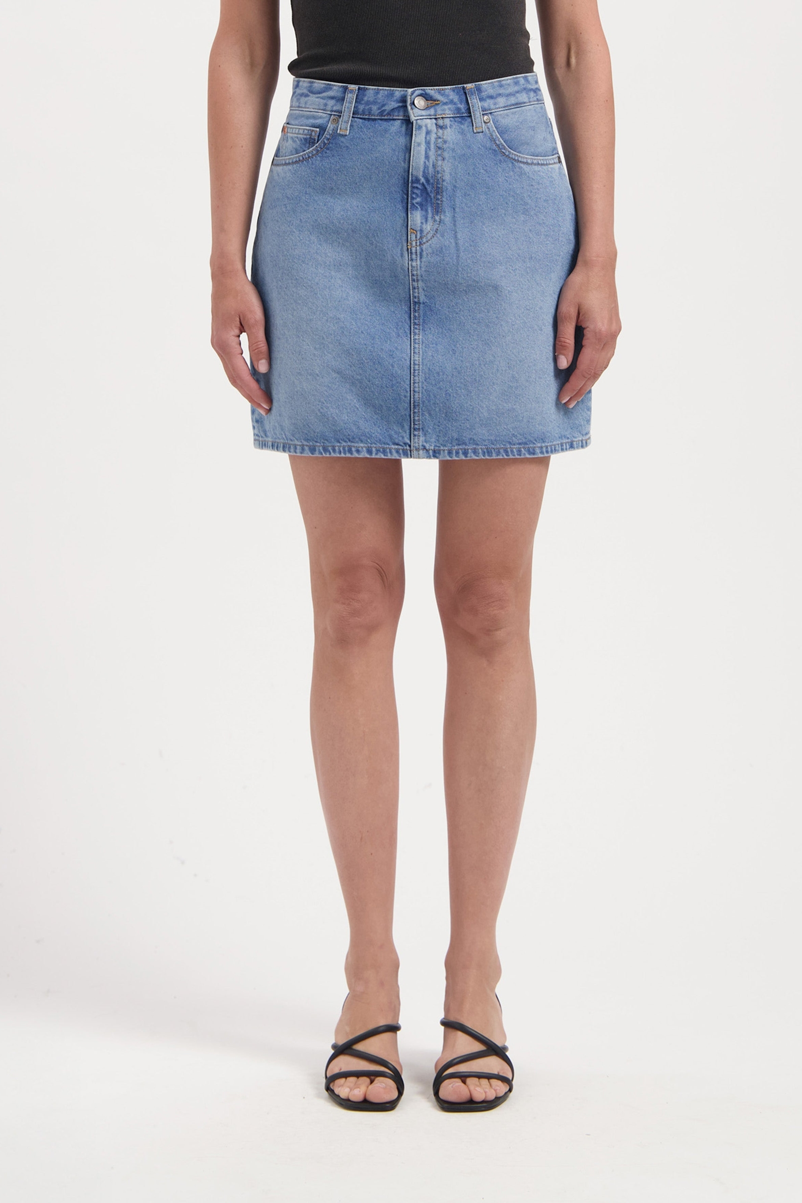 MUD Jeans Damen vegan Minirock Audry Light Stone Vintage