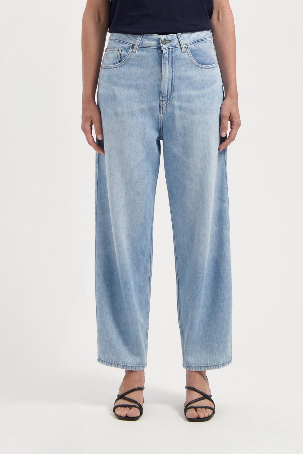 MUD Jeans Damen vegan Jeans High Barrel Brooke Flow Stone Vintage