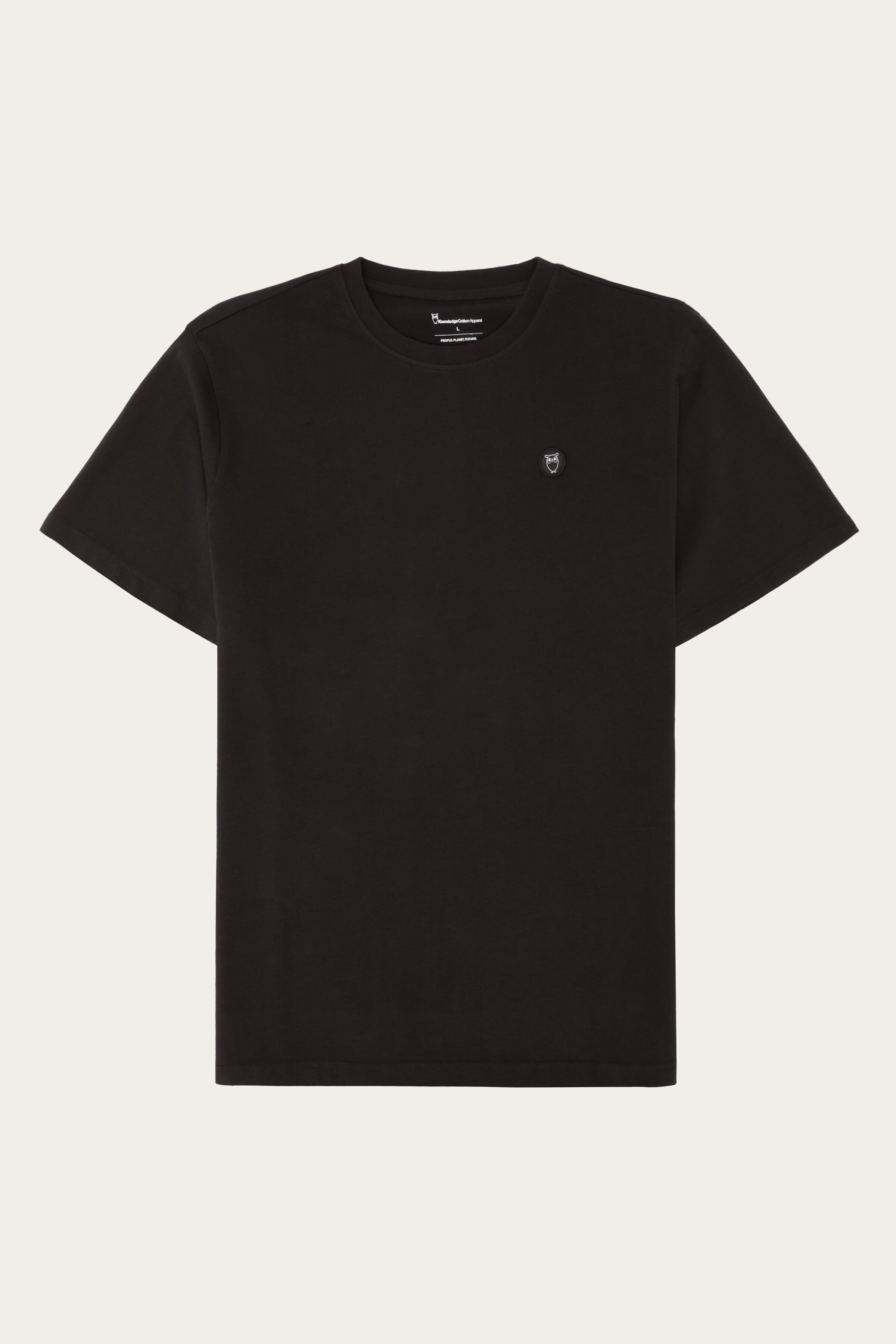 KnowledgeCotton Apparel men vegan T-Shirt Badge Regular Chocolate Torte