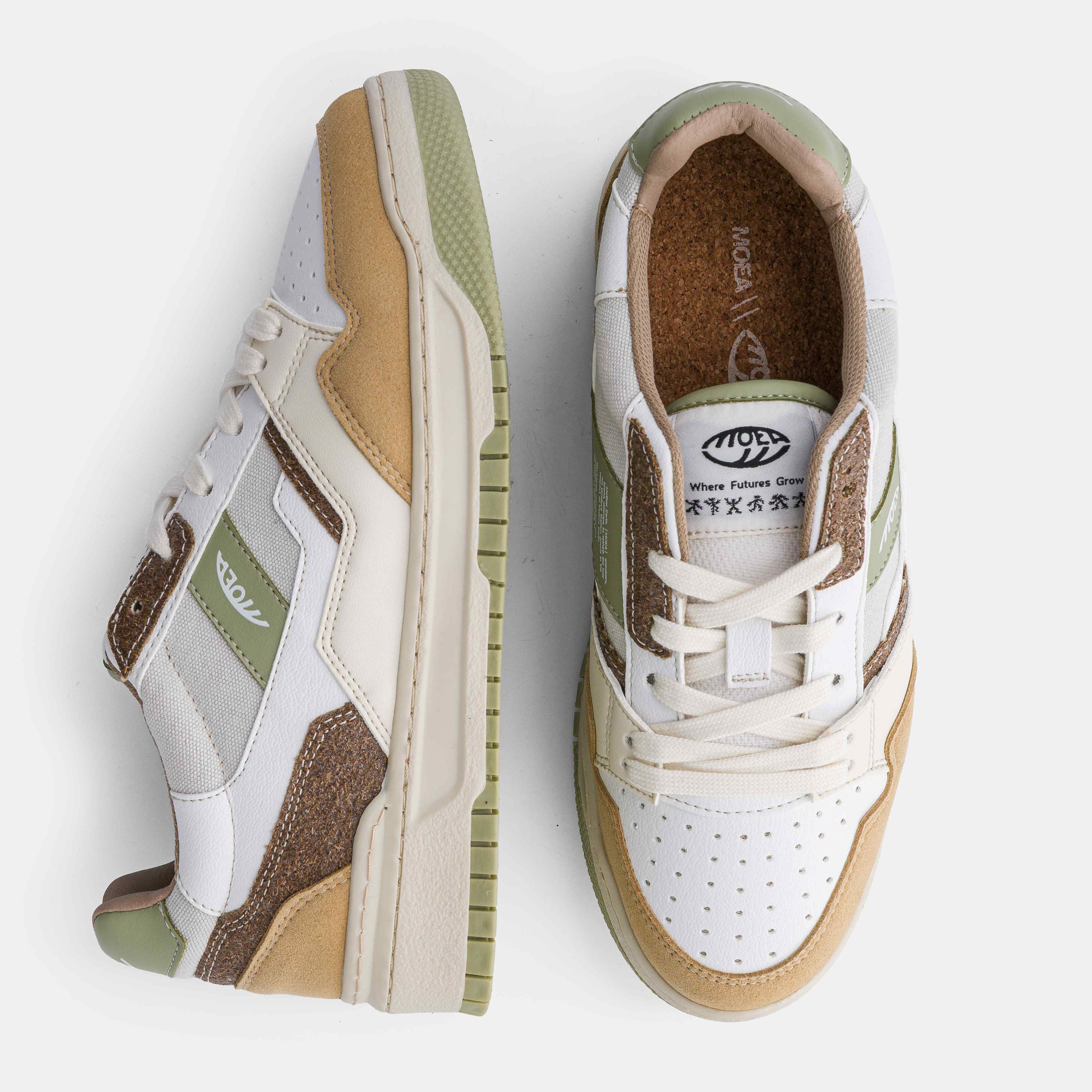 MoEa men vegan Sneakers Echo Brown & Aloe Palm