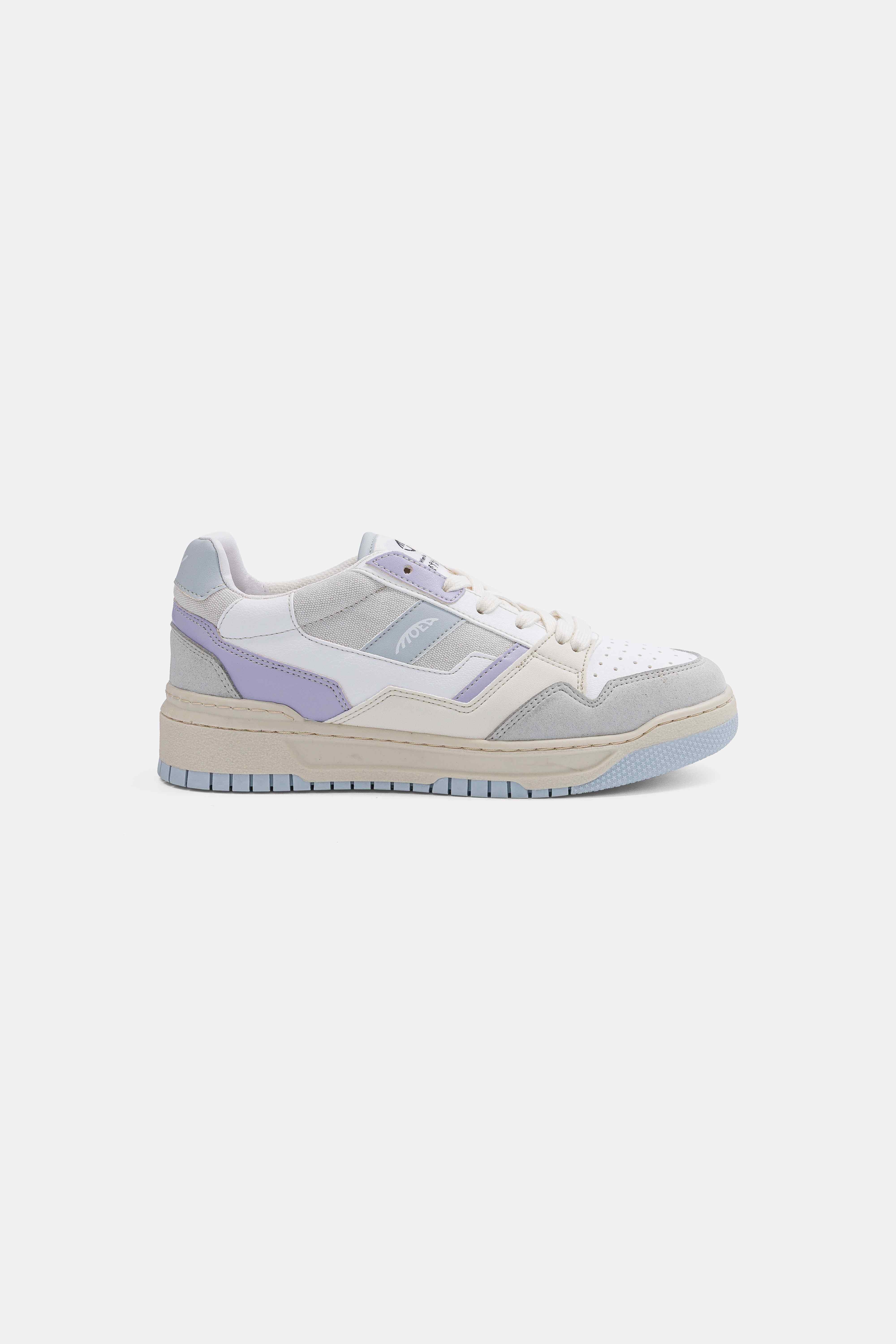 Image of MoEa mannen vegan Sneakers Echo Grijs & Lila Appel