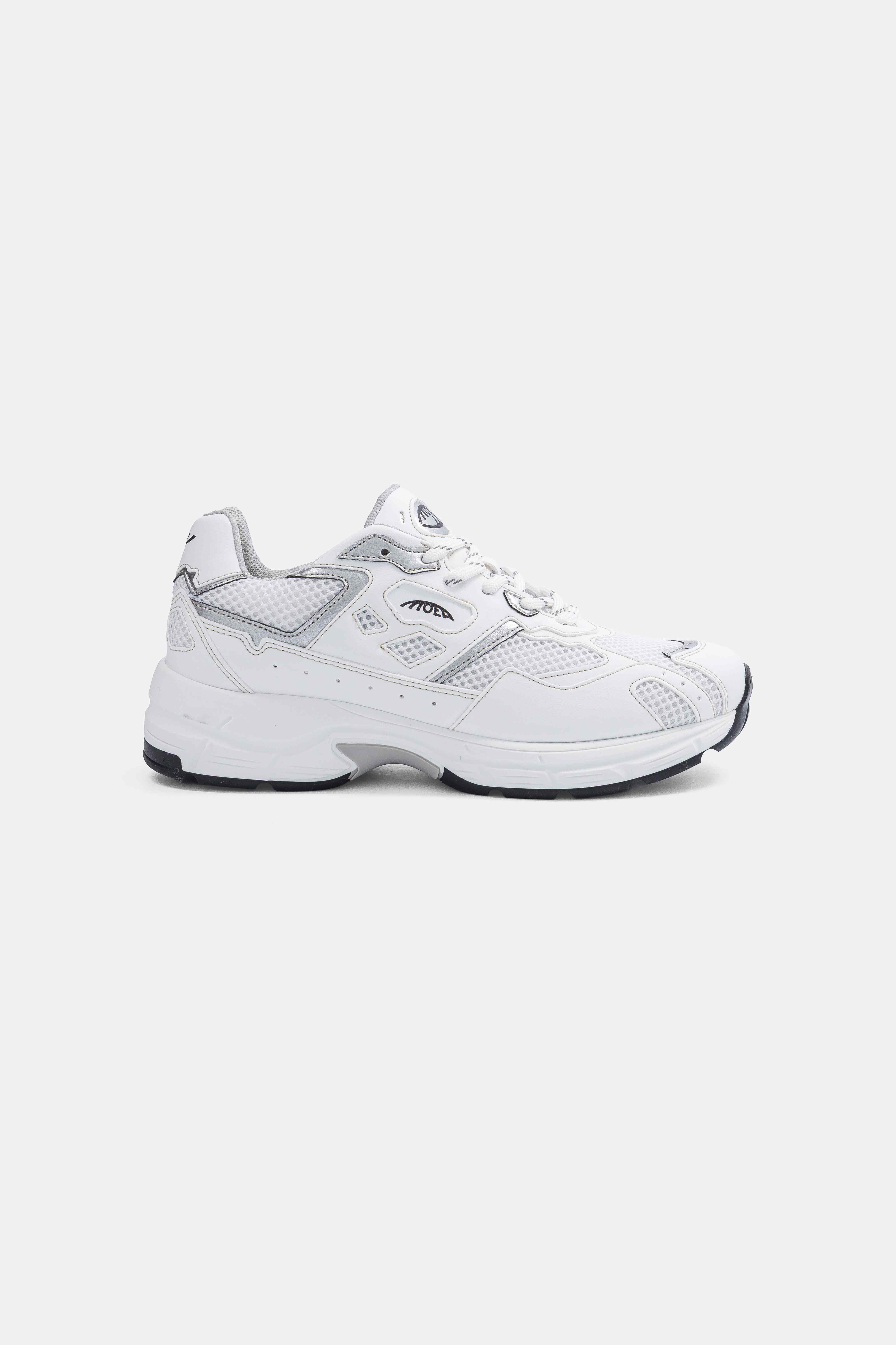 Image of MoEa mannen vegan Sneakers Rush Wit & Zilver Apple