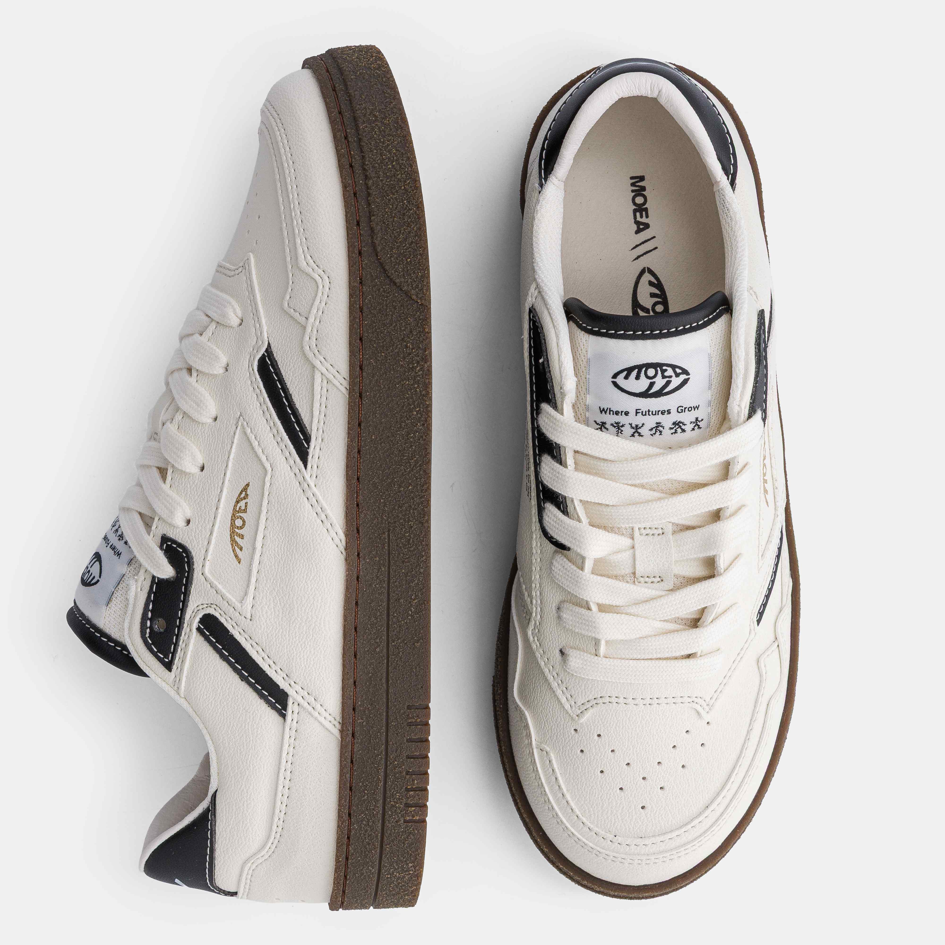 114615 - Herren vegan Sneaker Origin Low Schwarz & WeiÃŸ Mais