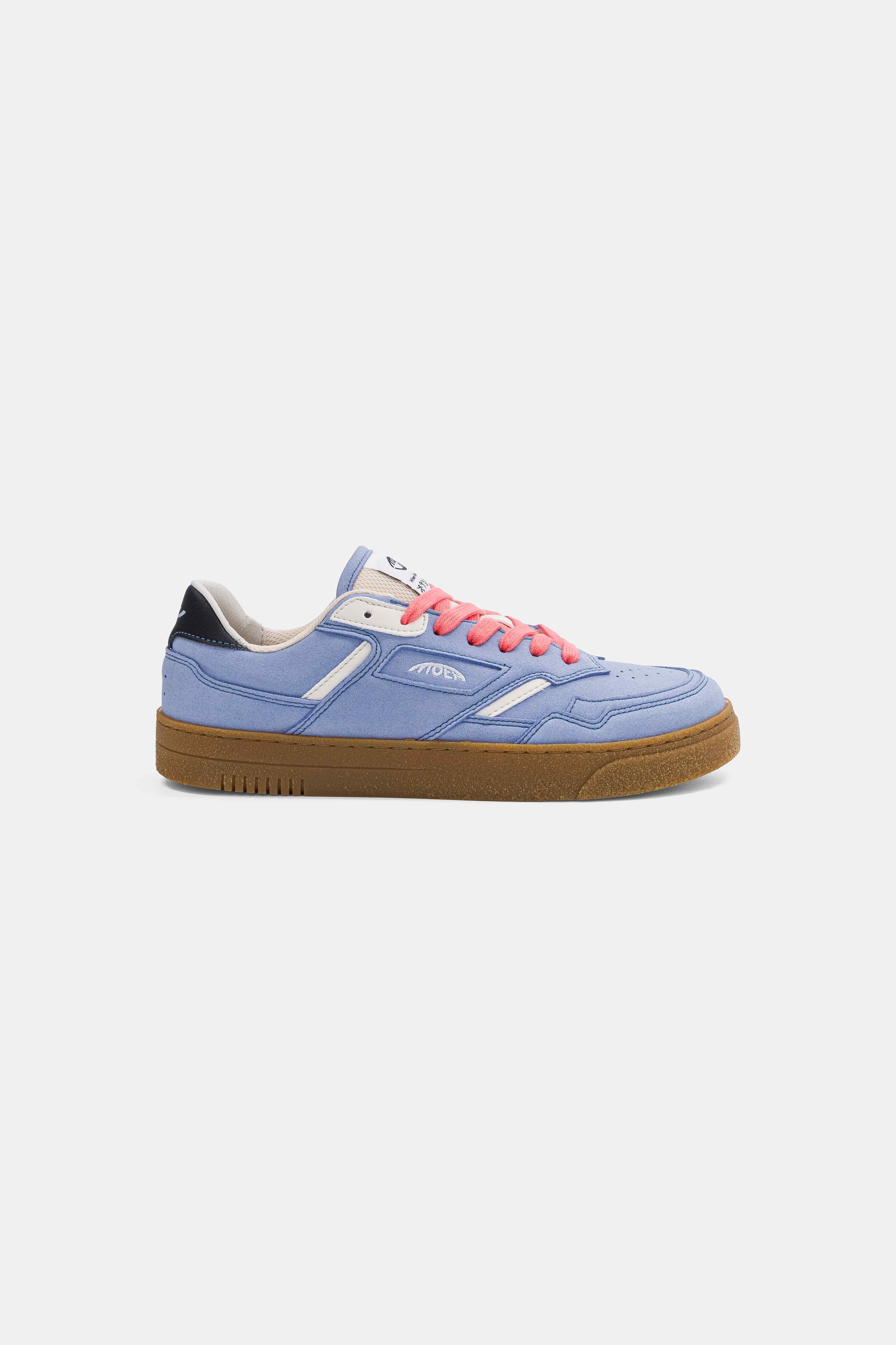 Image of MoEa mannen vegan Sneakers Origin Low Lila Vegan Suede & Beige Corn