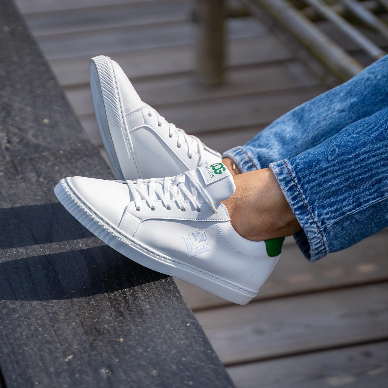 92074 - Herren vegan Sneaker Winton Müsli Weiß Grün 92074 - Herren vegan Sneaker Winton Müsli Weiß Grün