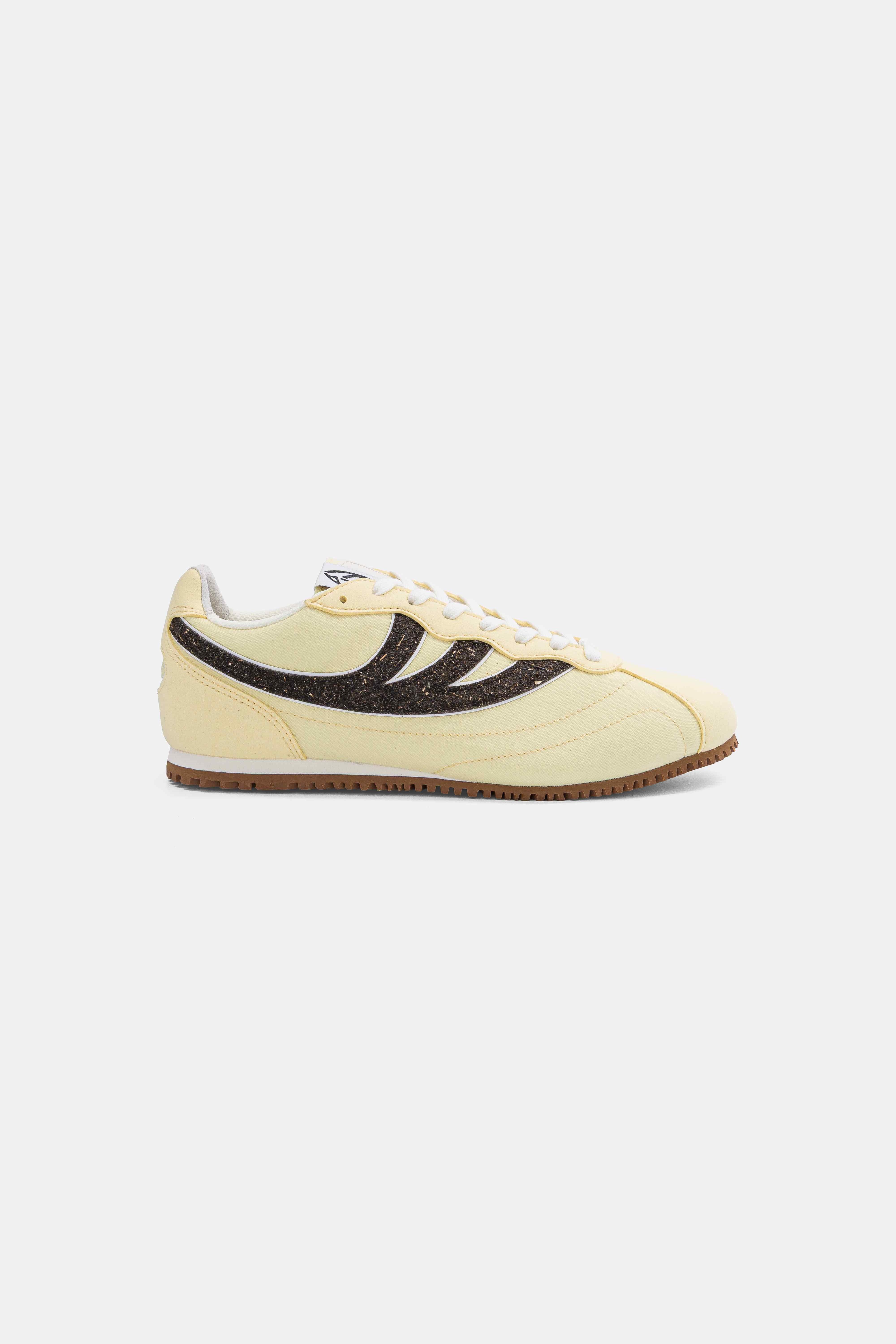 Image of MoEa mannen vegan Sneakers Rise Geel & Zwart Zeewier