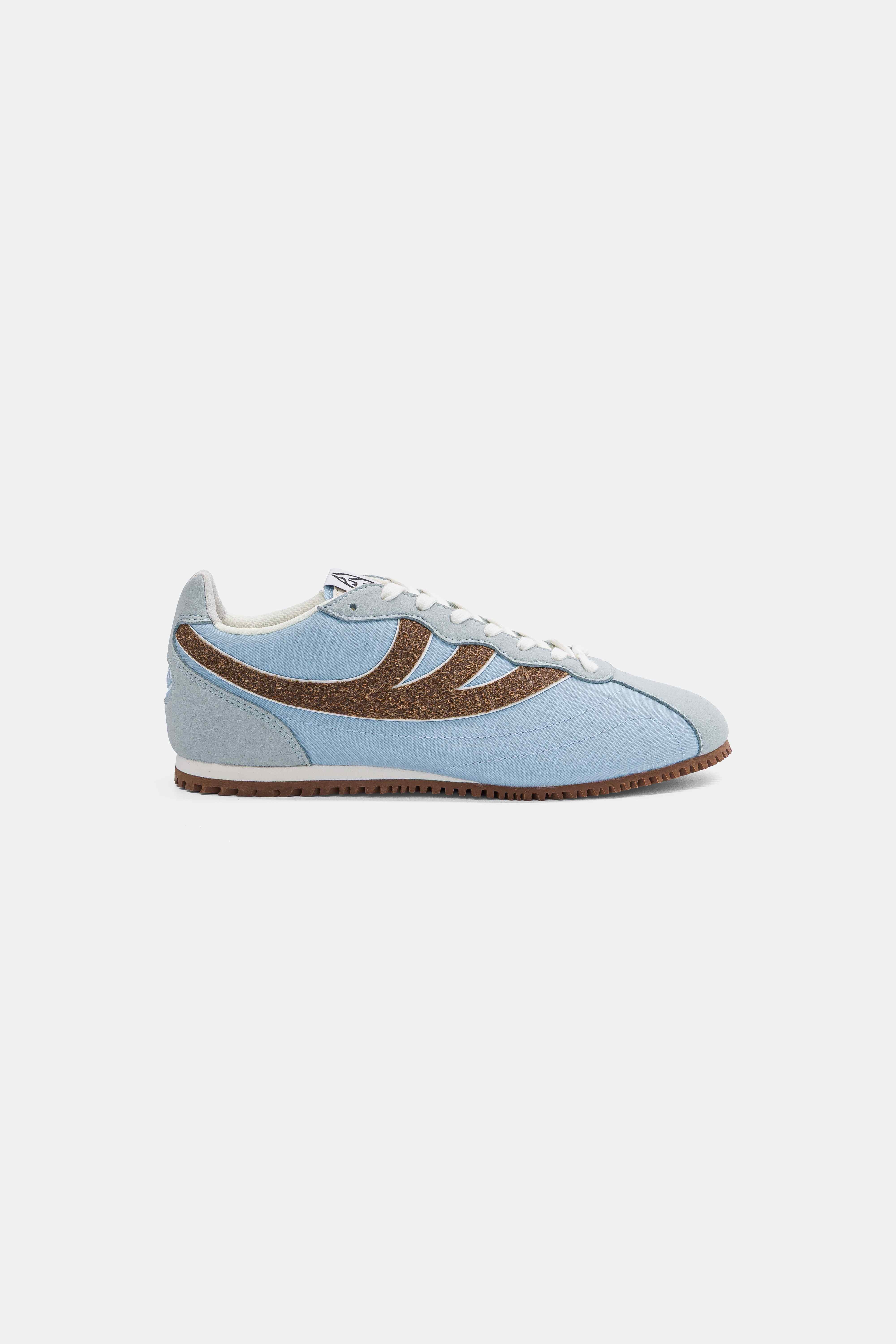 Image of MoEa mannen vegan Sneakers Rise Blauw & Bruin Palm