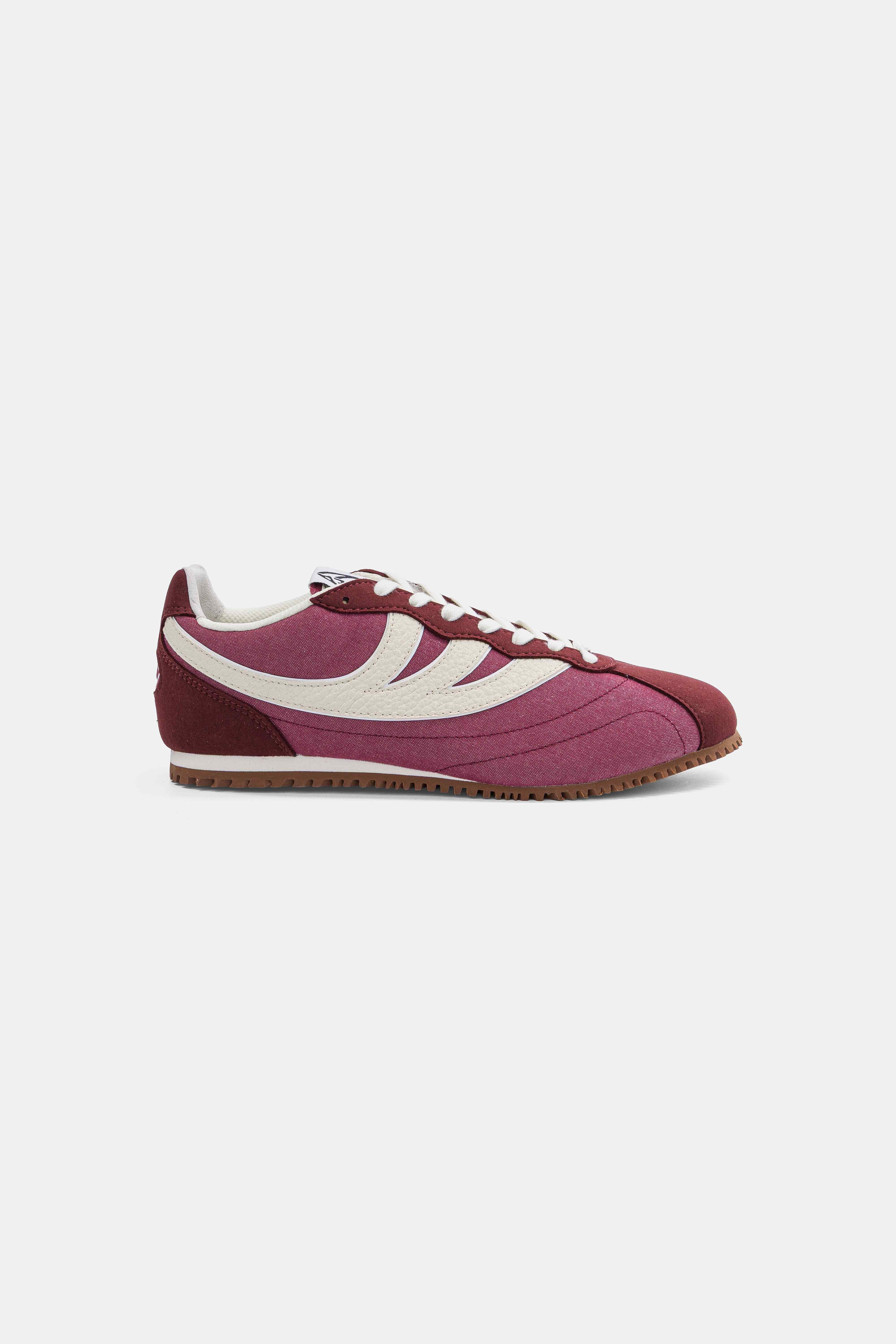 MoEa Herren vegan Sneaker Rise Bordeaux & Beige Mushroom