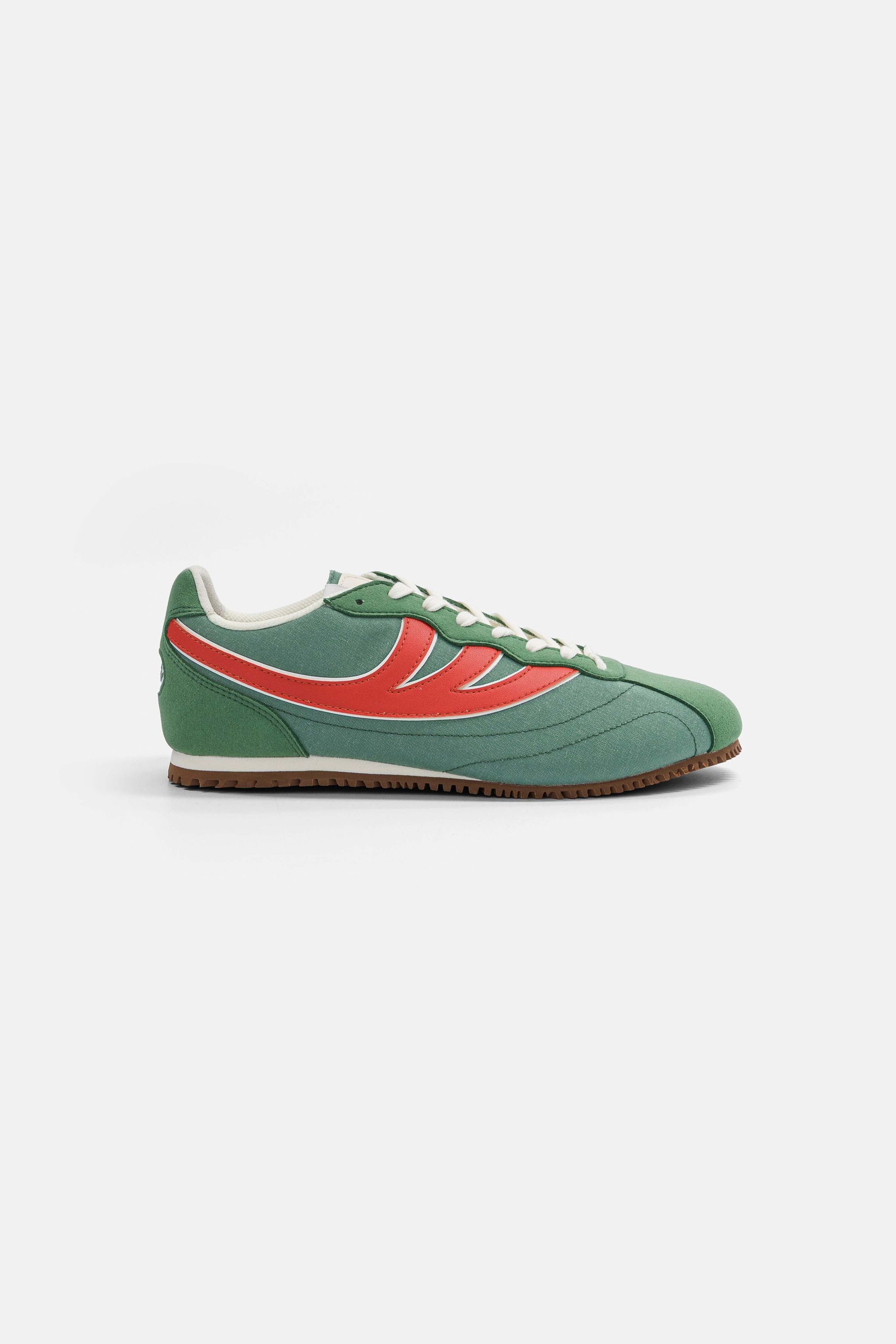 Image of MoEa mannen vegan Sneakers Rise Groen & Rood MaÃ¯s