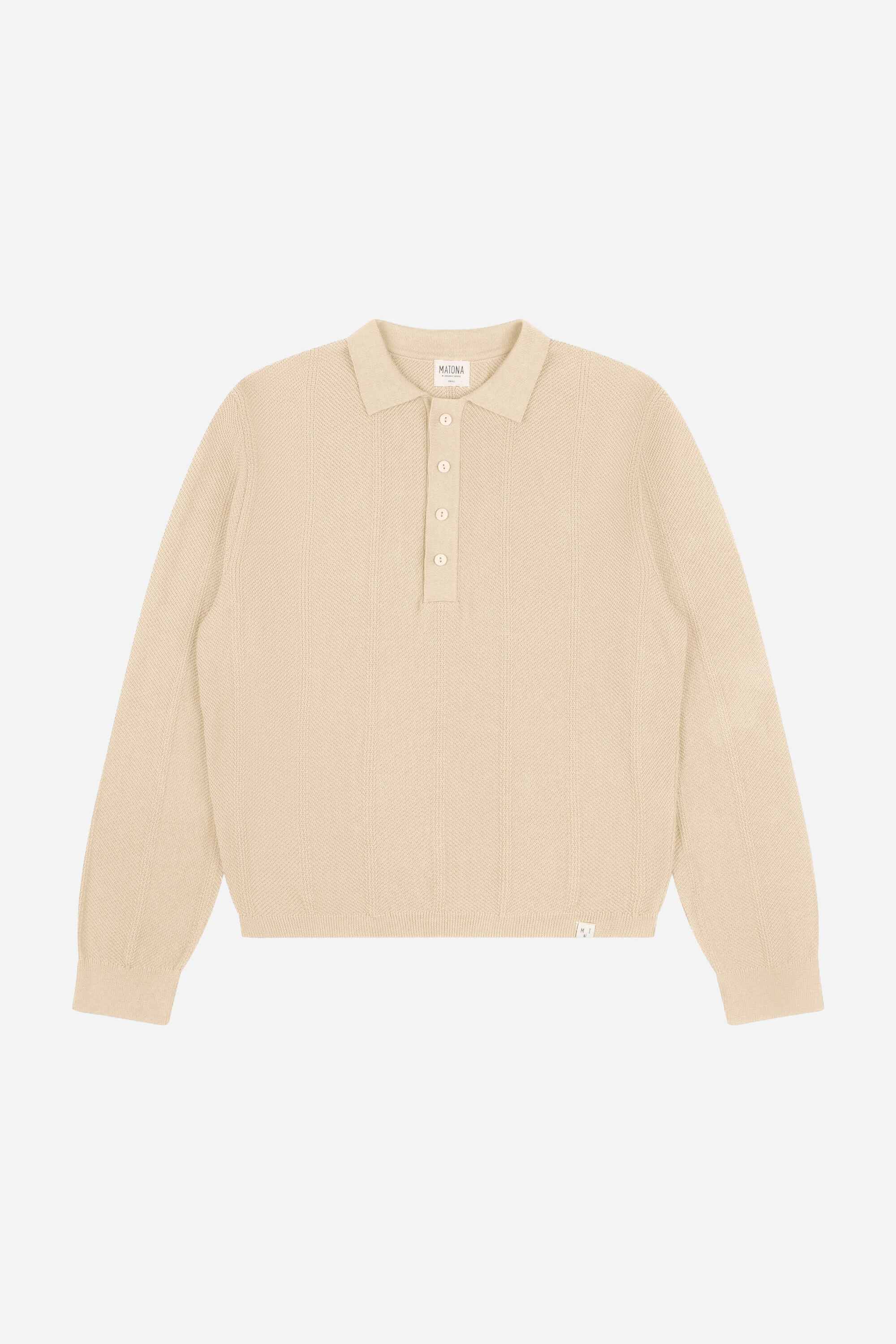 Image of MATONA dames vegan Trui Polo Gebreid Beige