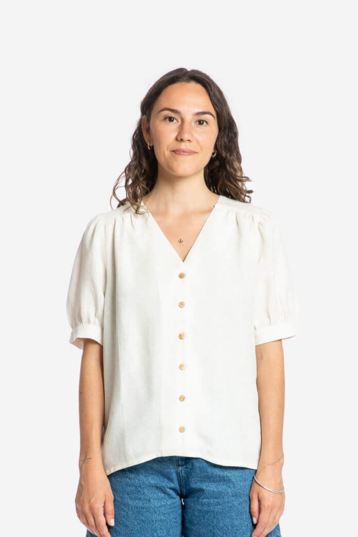 Image of MATONA dames vegan Blouse Dag Wit