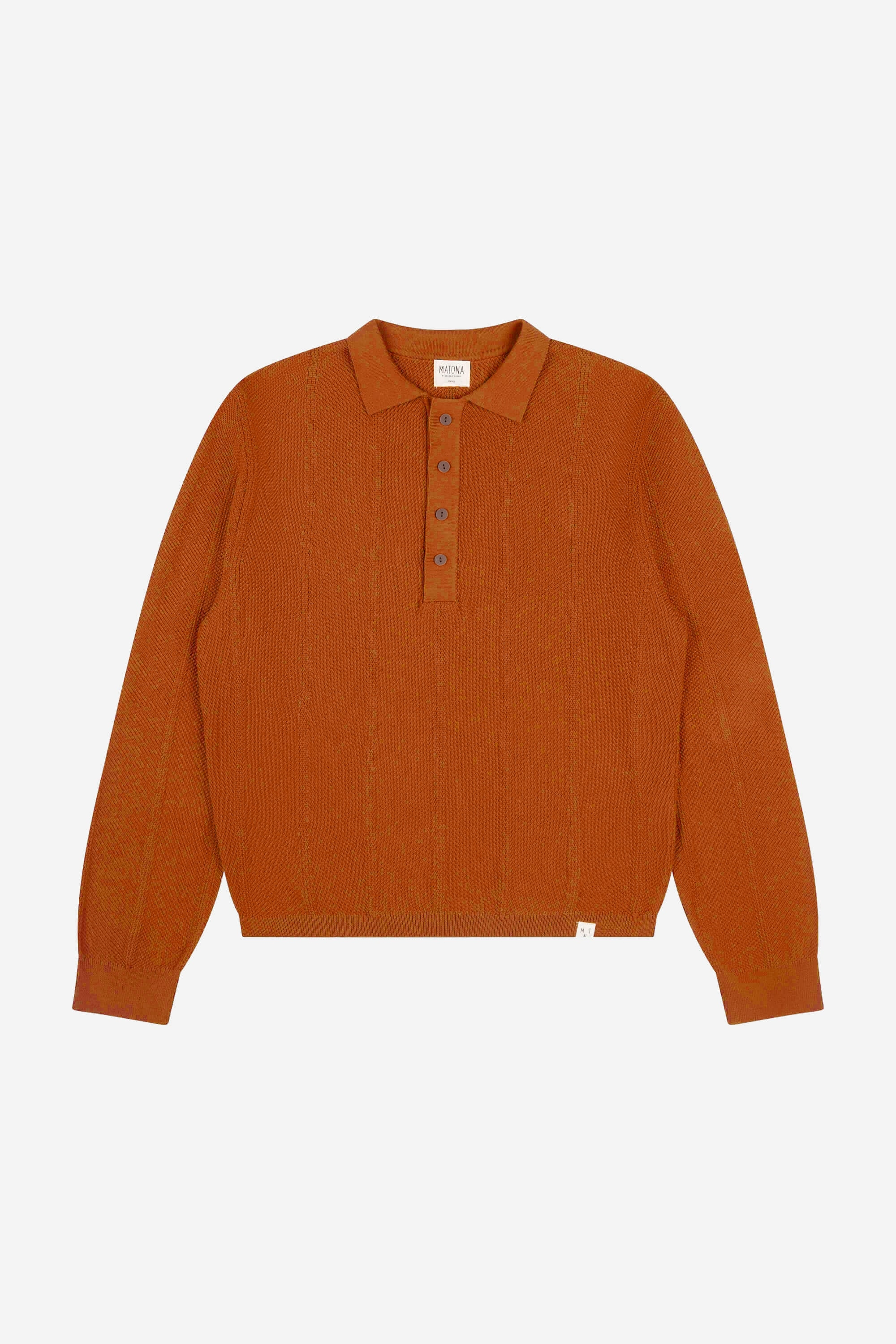 Image of MATONA dames vegan Trui Polo Gebreid In Pecannootbruin