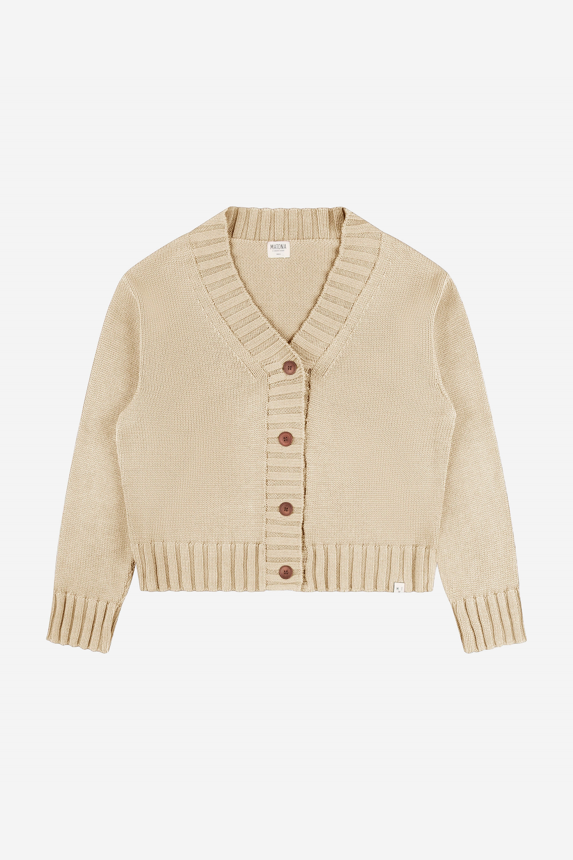 Image of MATONA dames vegan Gebreide Jas In Beige