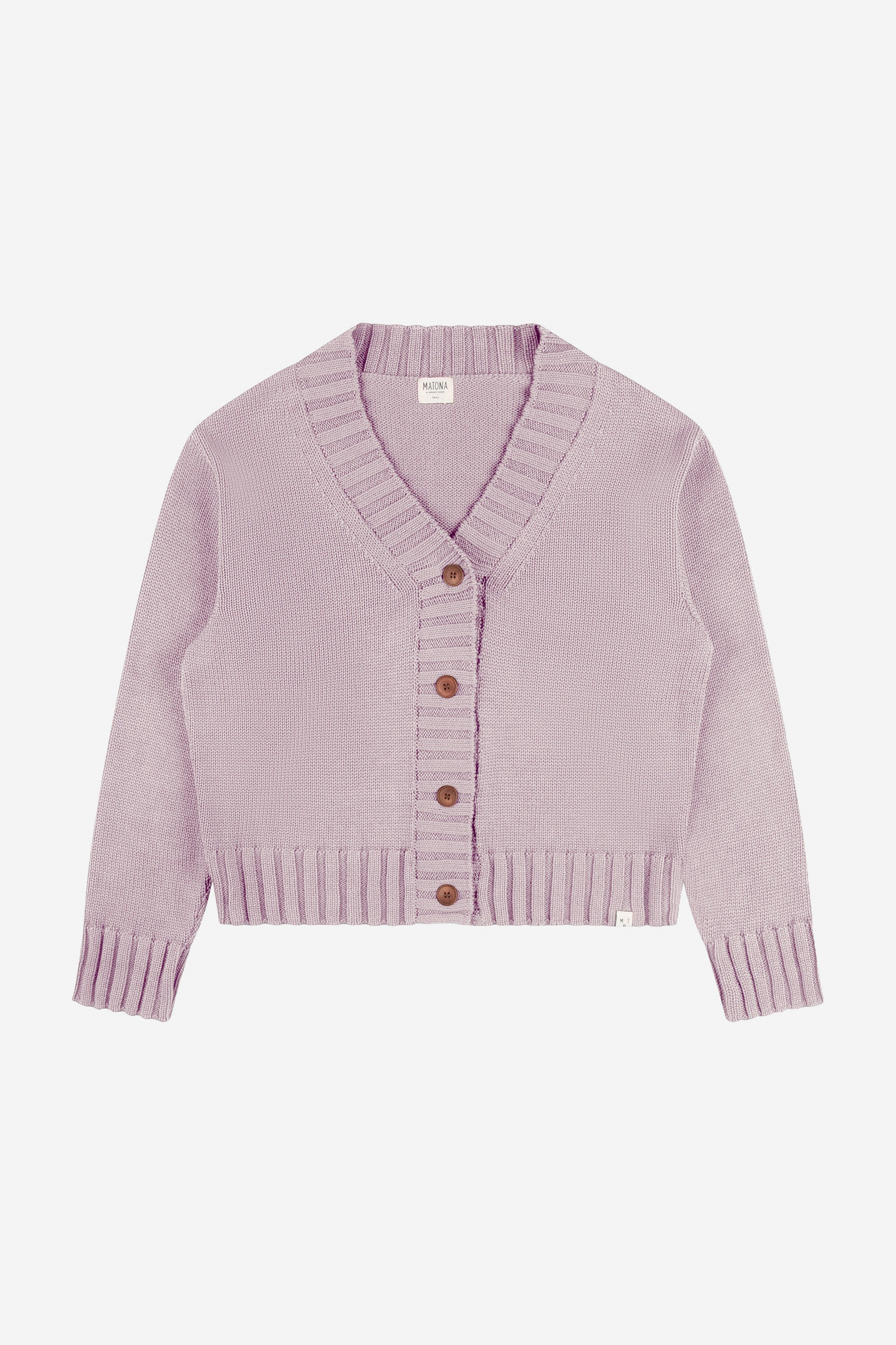 Image of MATONA dames vegan Gebreide Jas In Lavendelkleur