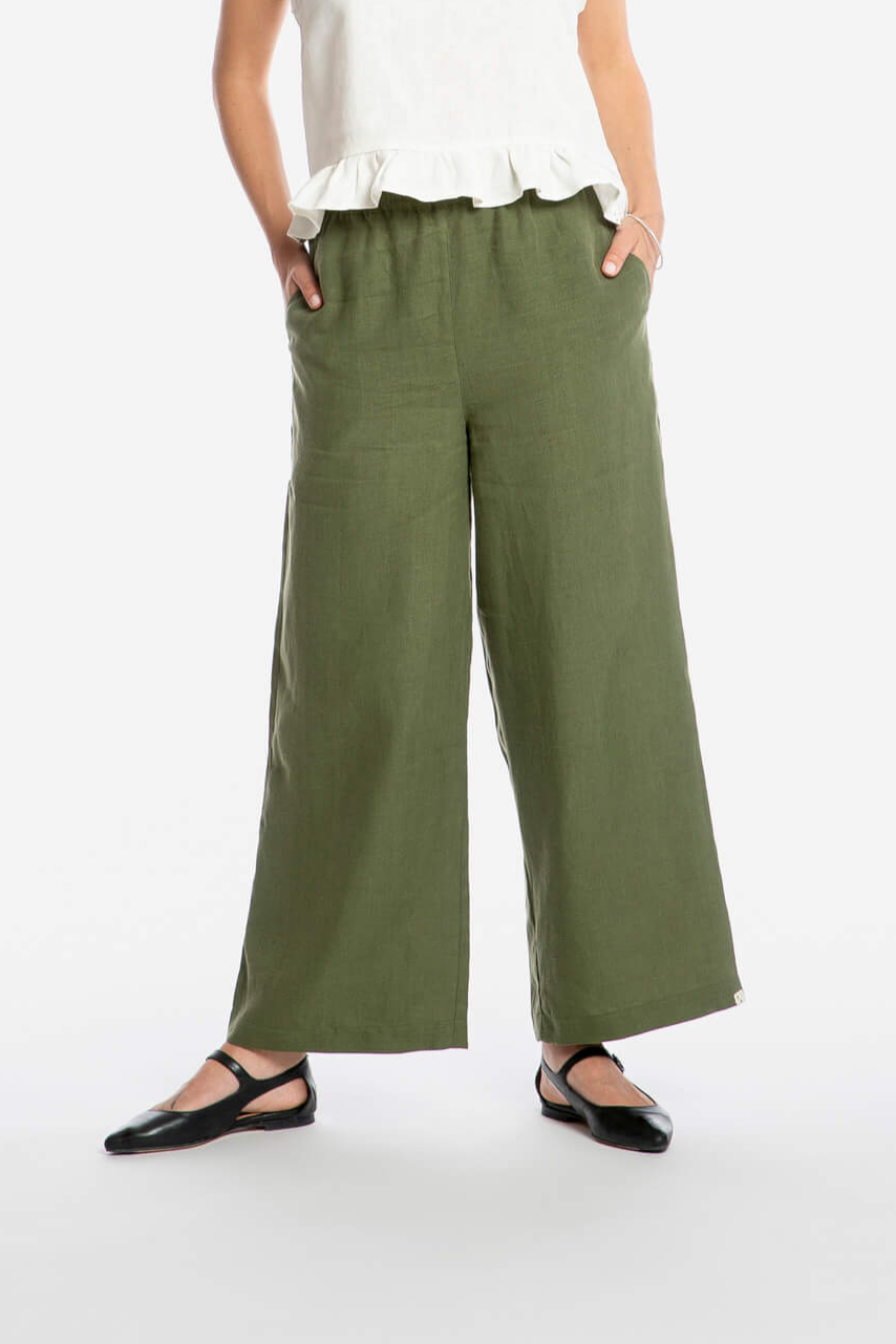 Image of MATONA dames vegan Culottes Olijfgroen