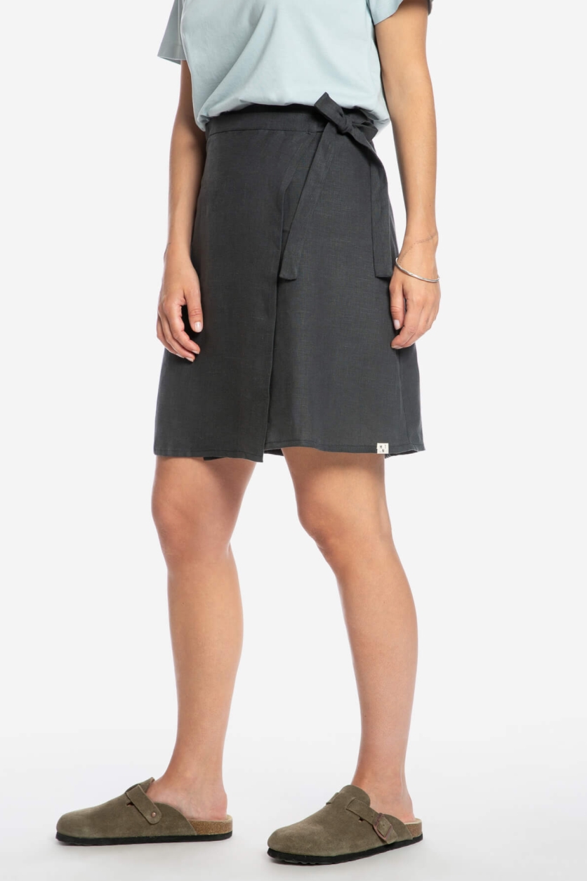 Image of MATONA dames vegan Zwarte Wikkelrok