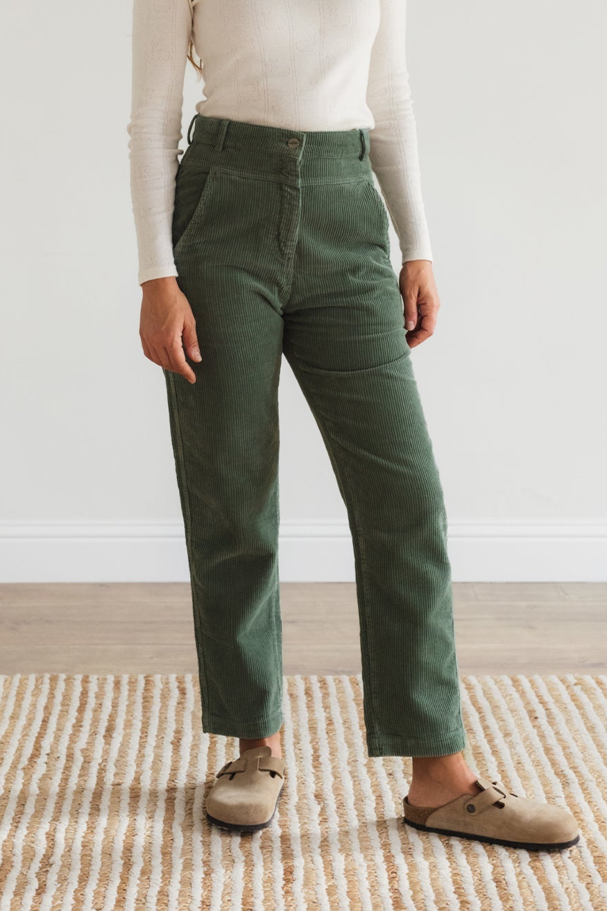 TWOTHIRDS Damen vegan Hose Ontong Gewaschen Grün