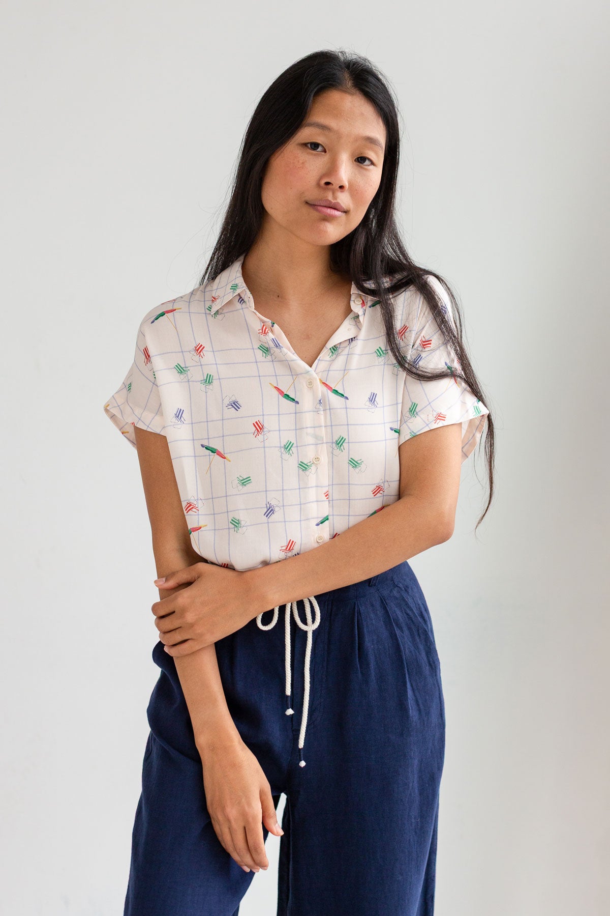 Image of TWOTHIRDS dames vegan Shirt Hurissalo Summertime Print