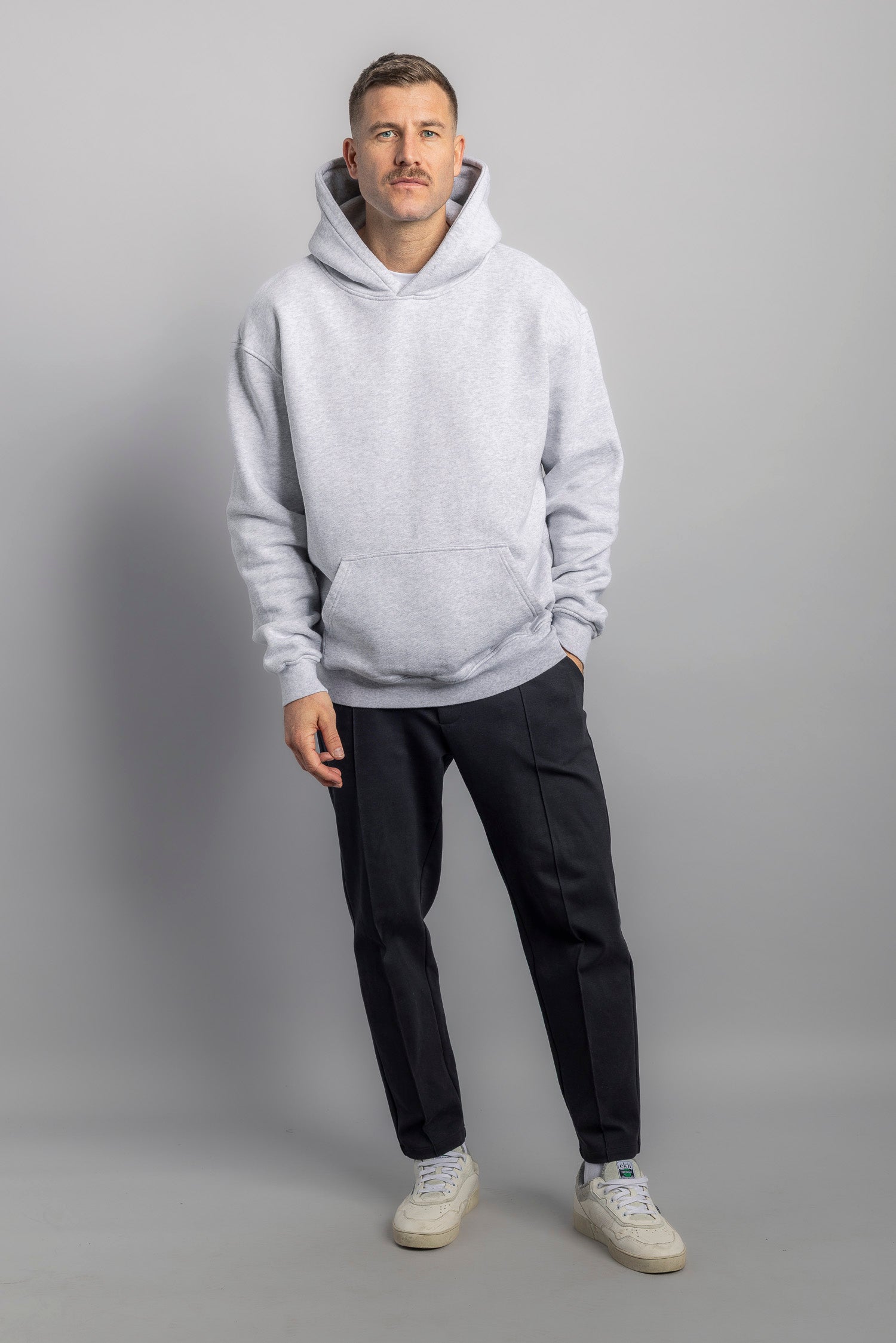 DIRTS men vegan Hoodie Oversized Grey Melange